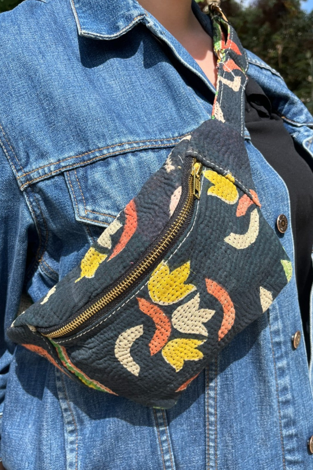 Banane Bengale Kantha FLORAL NOIR