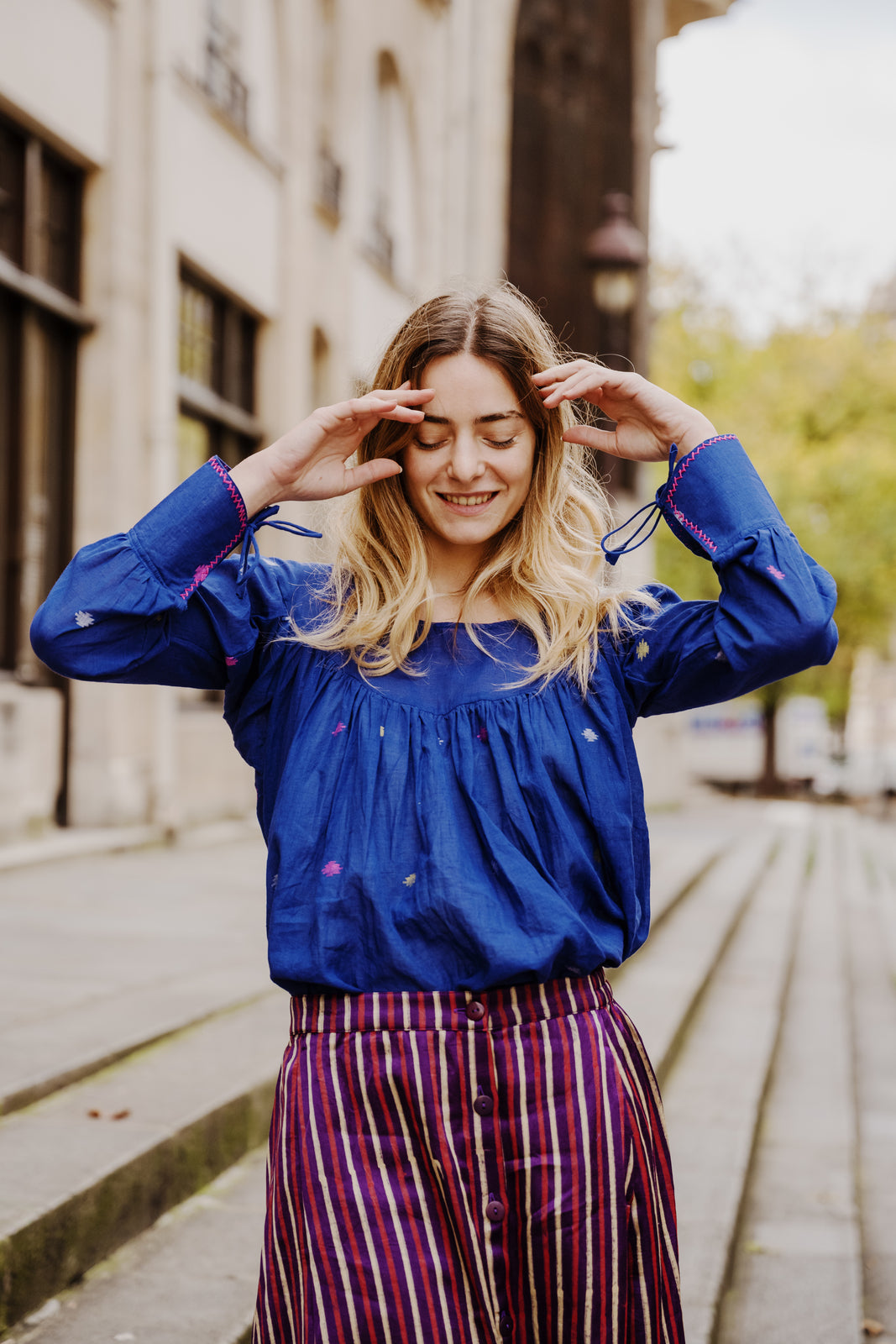 Blouse Jamdani NAVY TU
