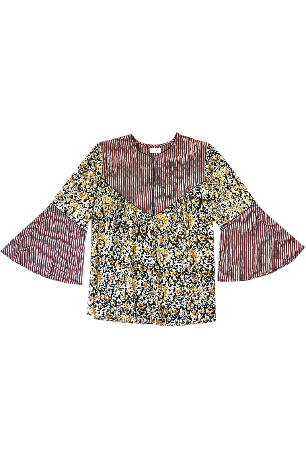 blouse yoke a volant coton indien