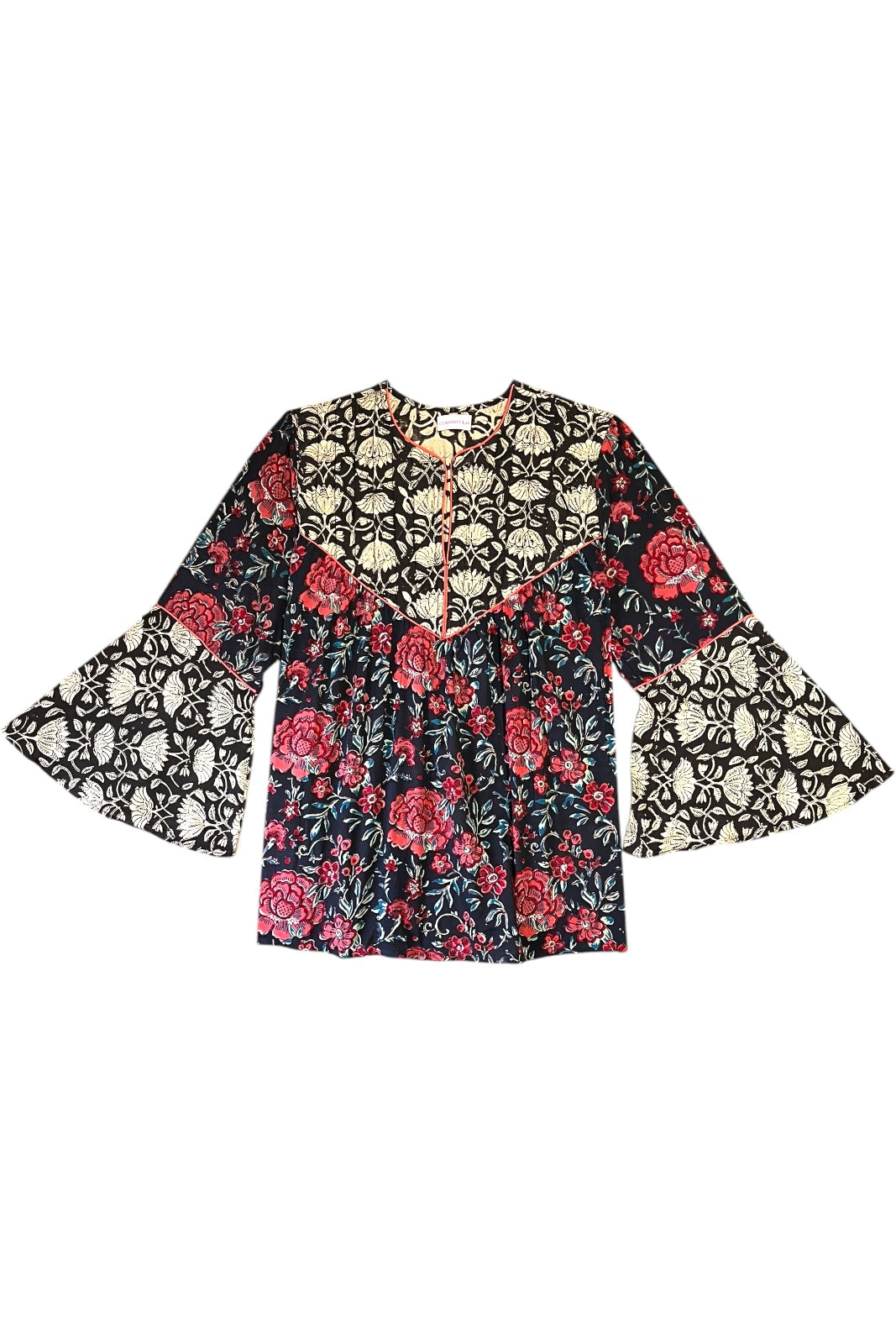 Blouse Yoke à volants NOIR