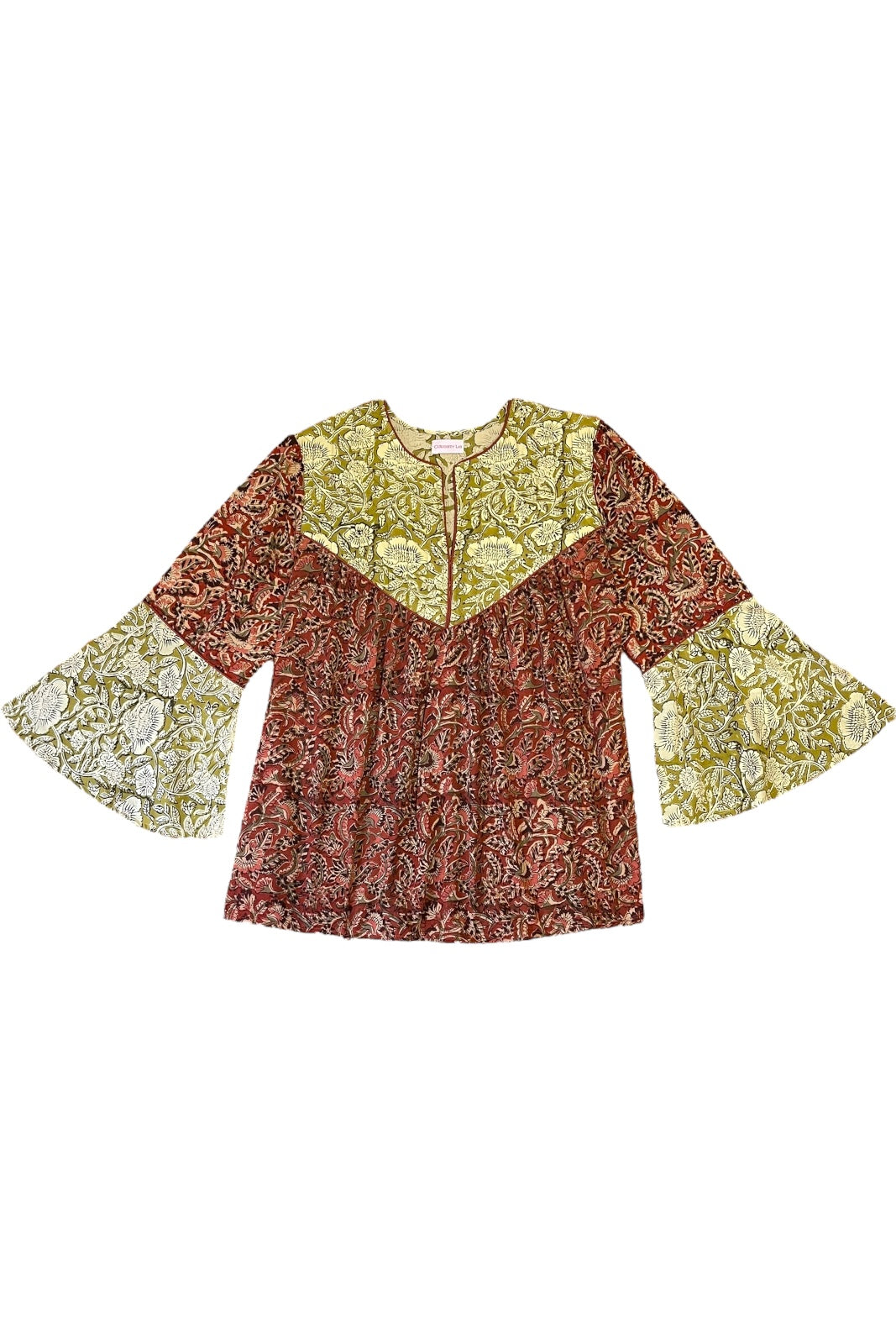 Blouse Yoke à volants TERRACOTTA