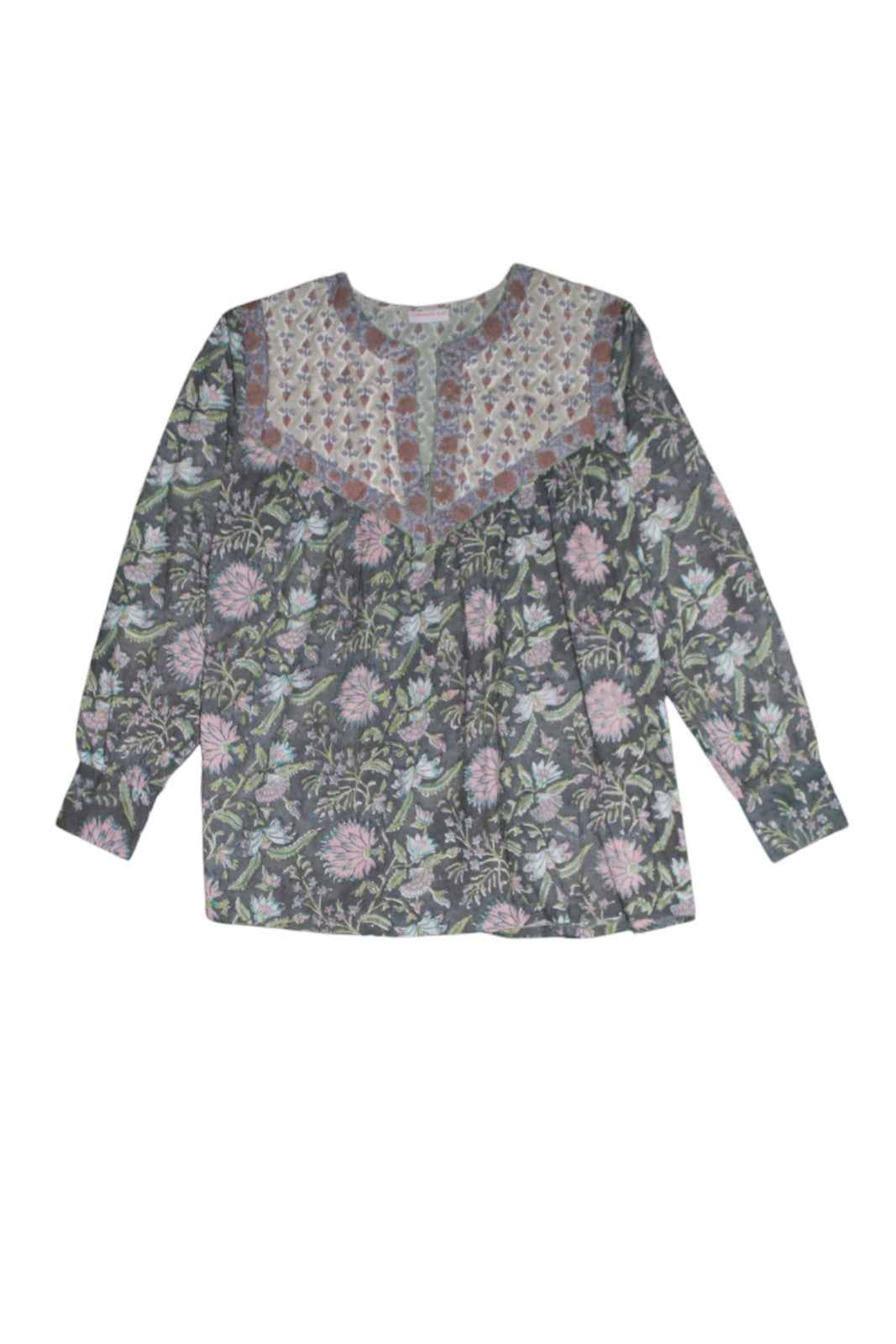 blouse yoke coton indien