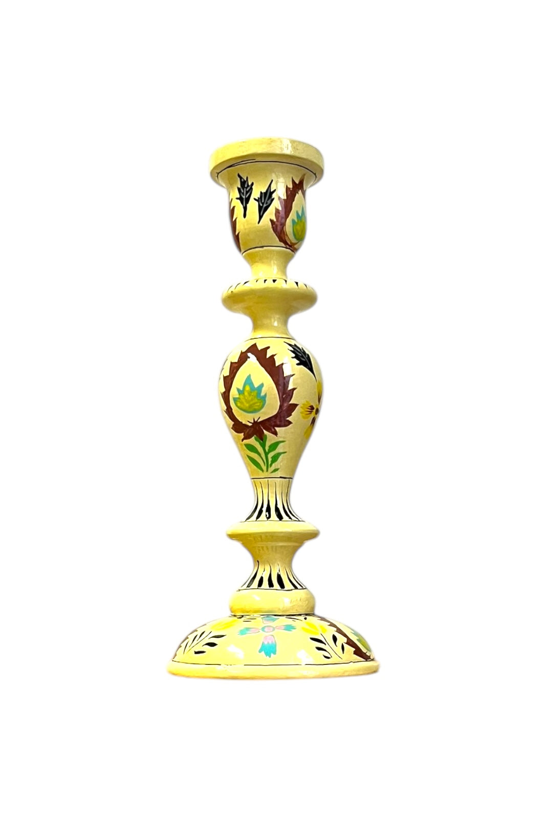Bougeoir en bois Srinagar SUZANI CREME