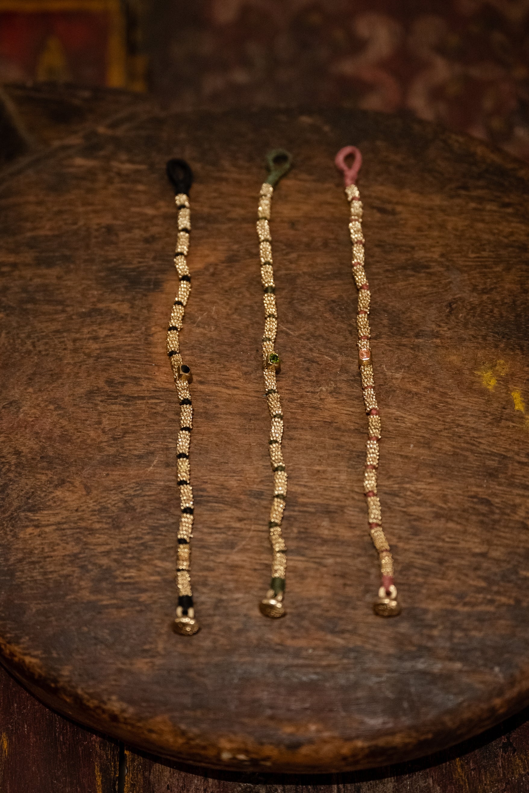 bracelet chamack laiton et fil de coton