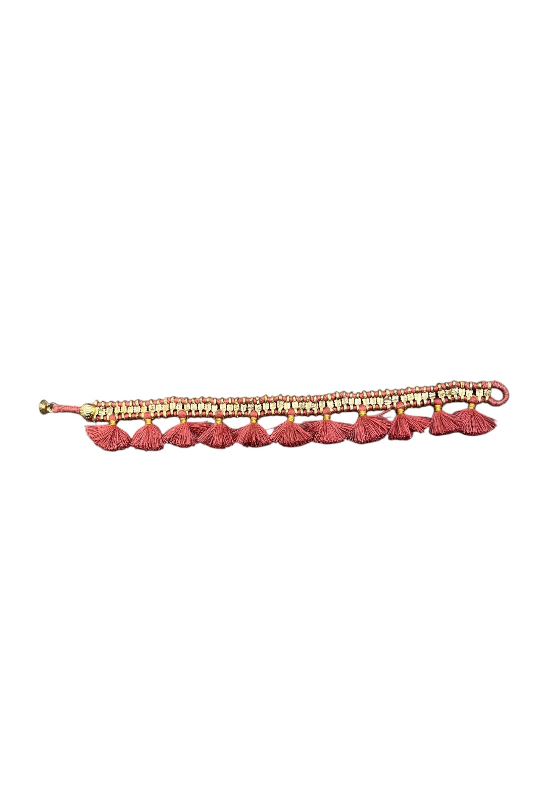 BRACELET DE PIED POMPON ROSE