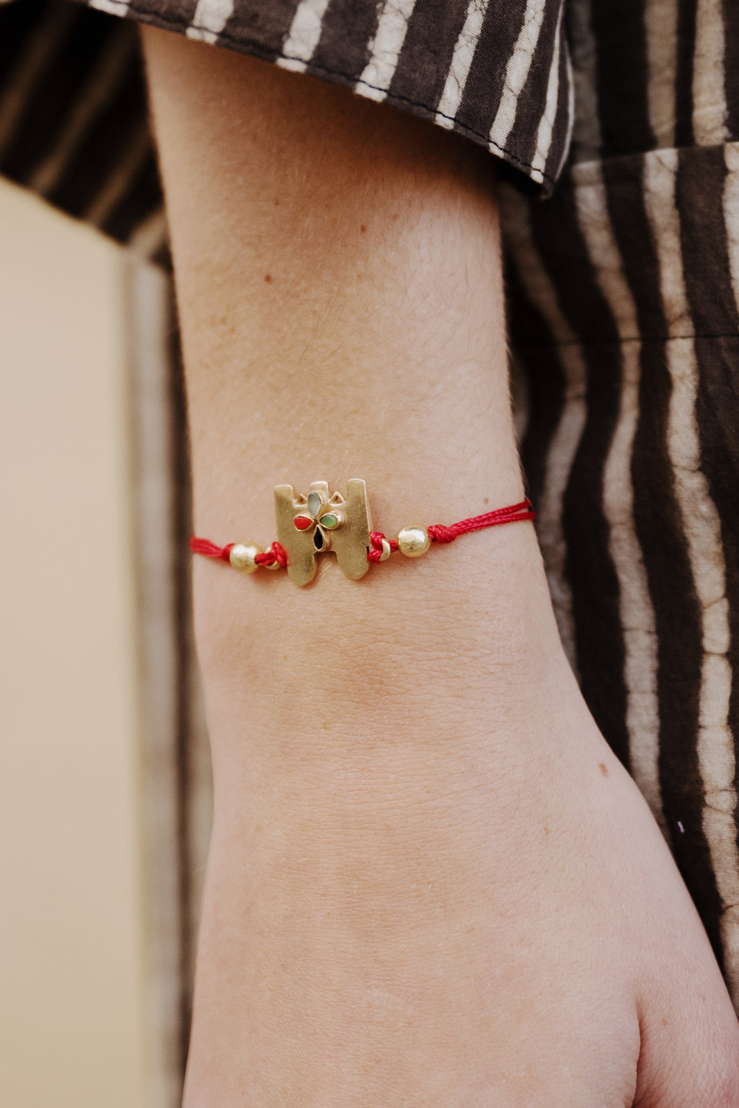 bracelet thali charms argent plaque or