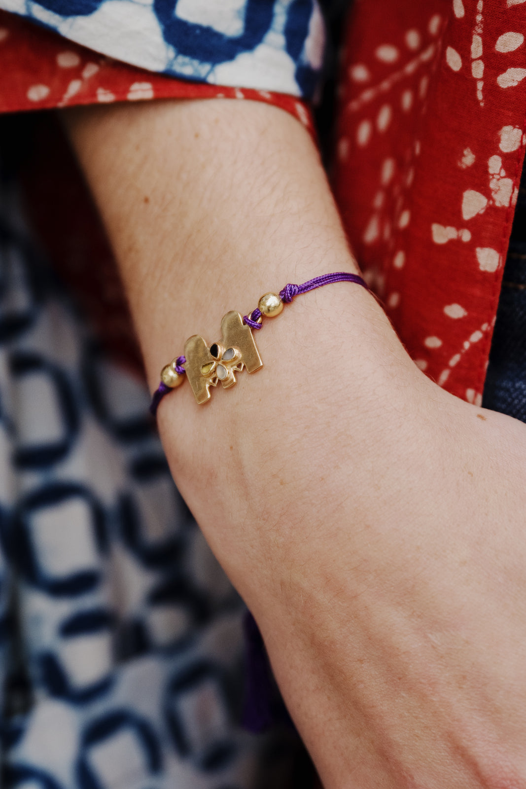 bracelet thali charms argent plaque or