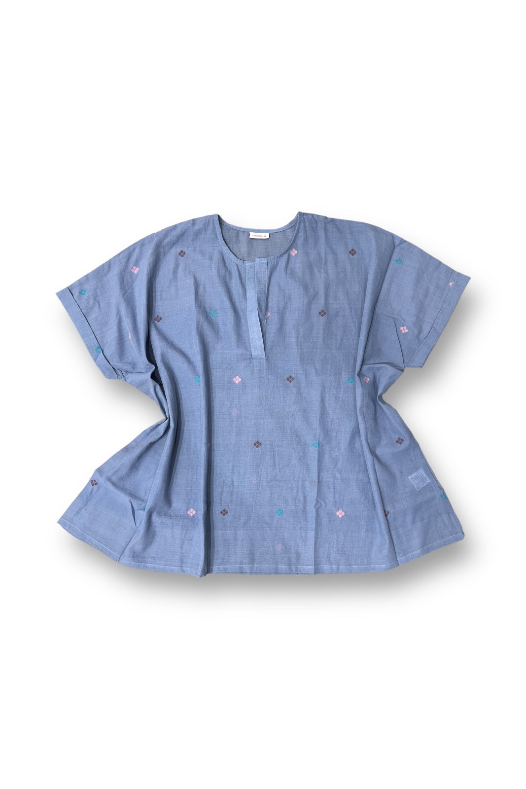 Chemise Jamdani BLEU