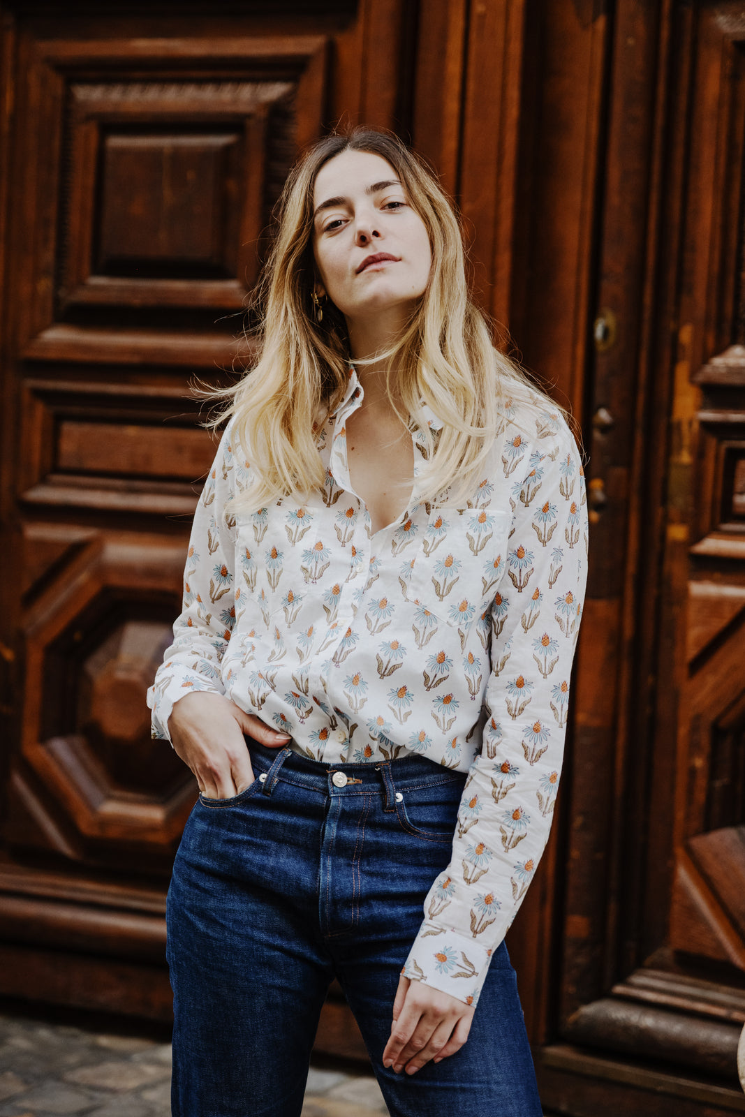 Chemise Maheswar MARGUERITE BLEU