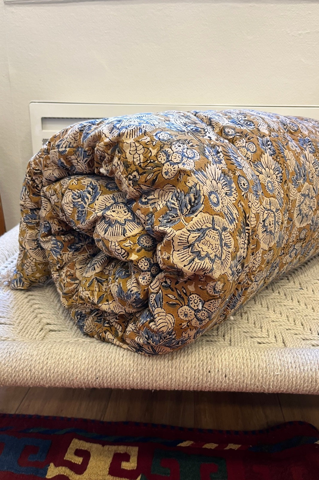 Courtepointe Kalambari 160X70CM KALAMBARI MOUTARDE