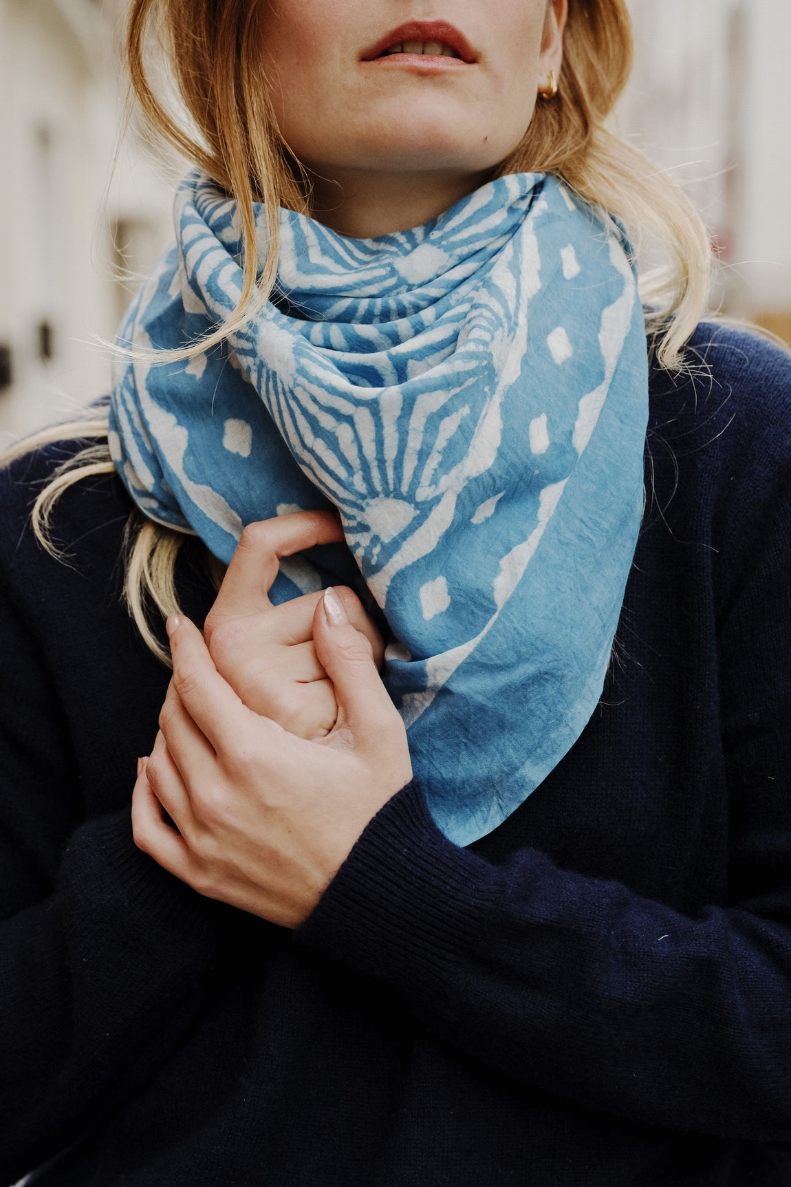foulard cheche jodhpur indigo coton indien