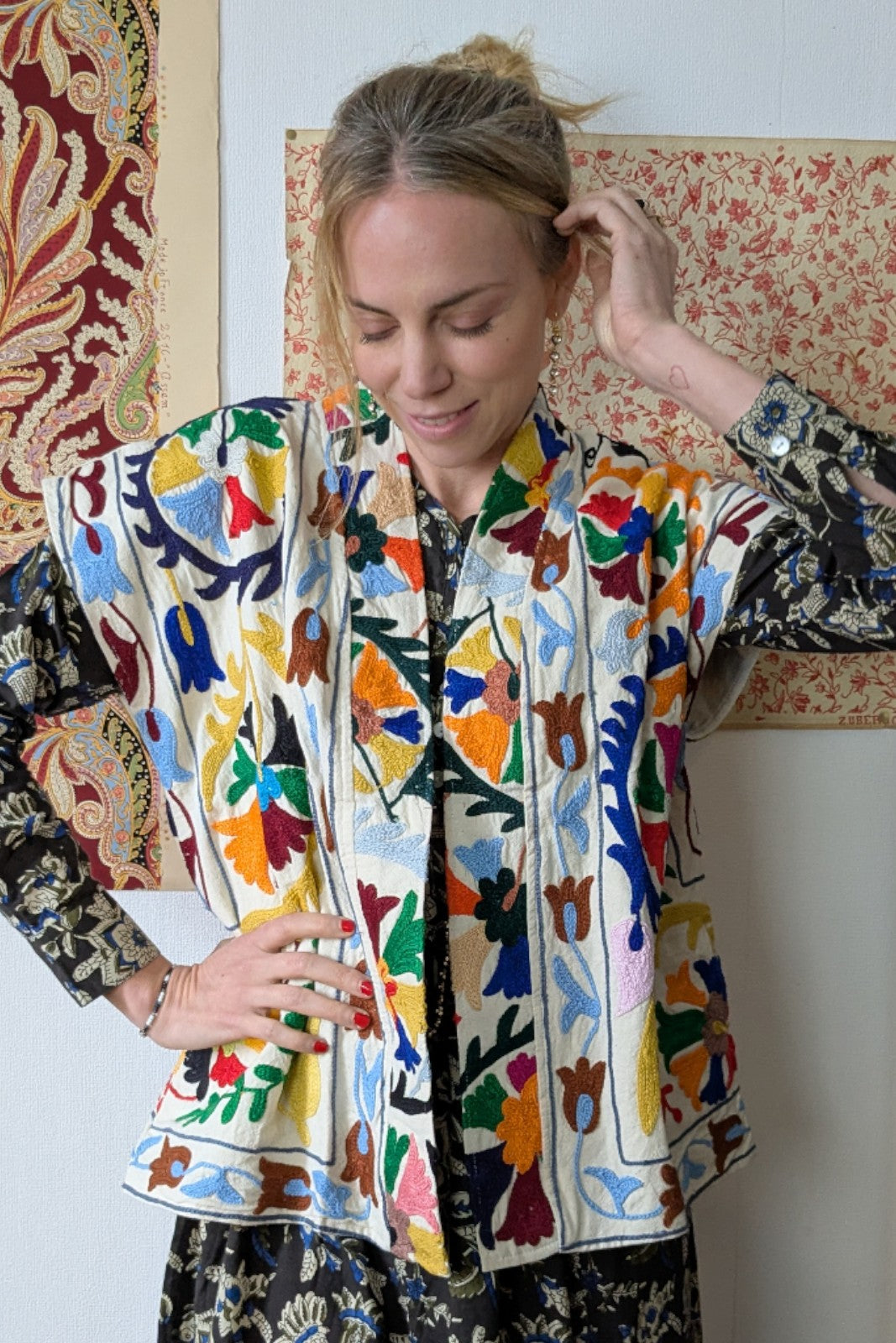 Gilet Daada Suzani BLANC 1