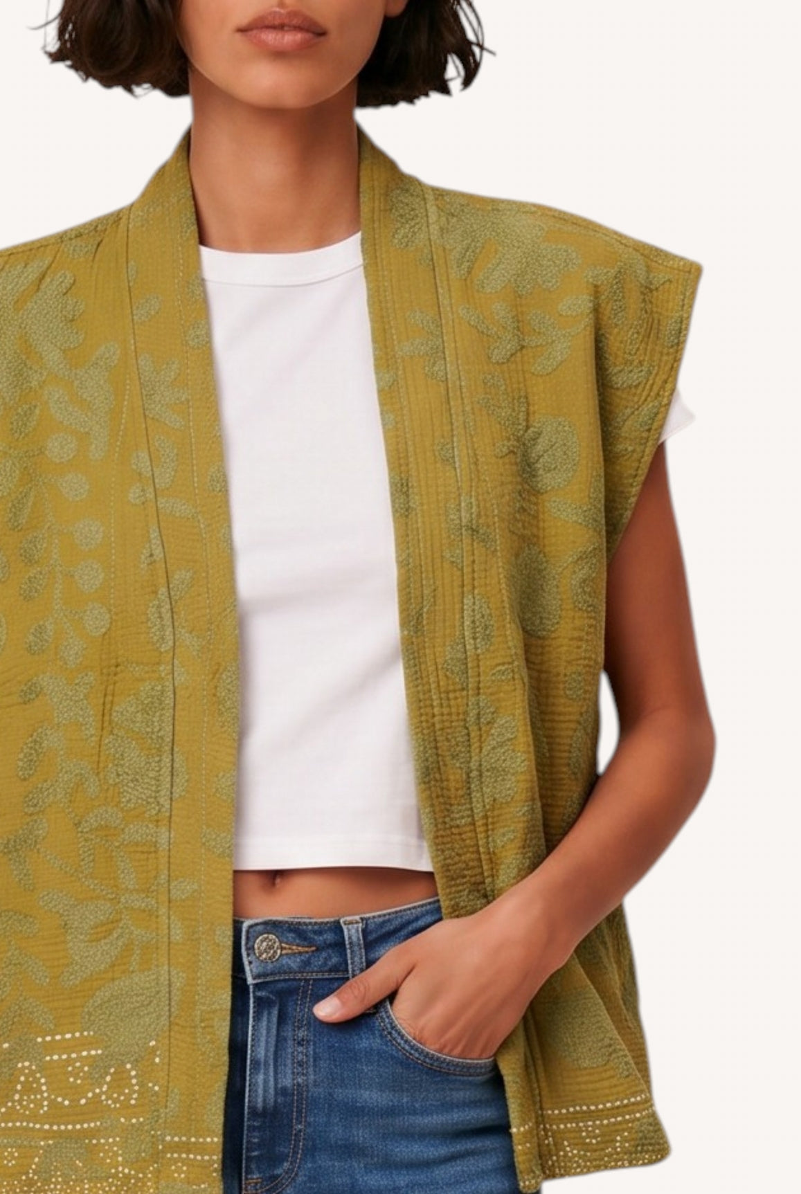 gilet kantha brode kantha