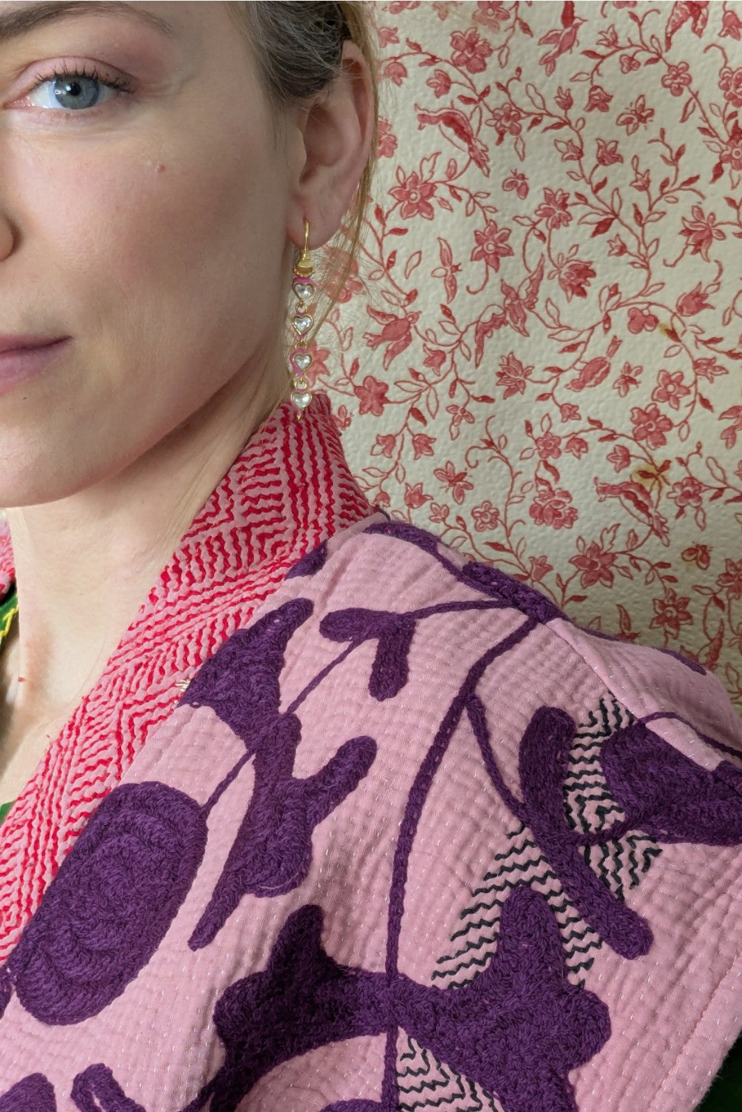 Gilet Kantha Brodé ROSE