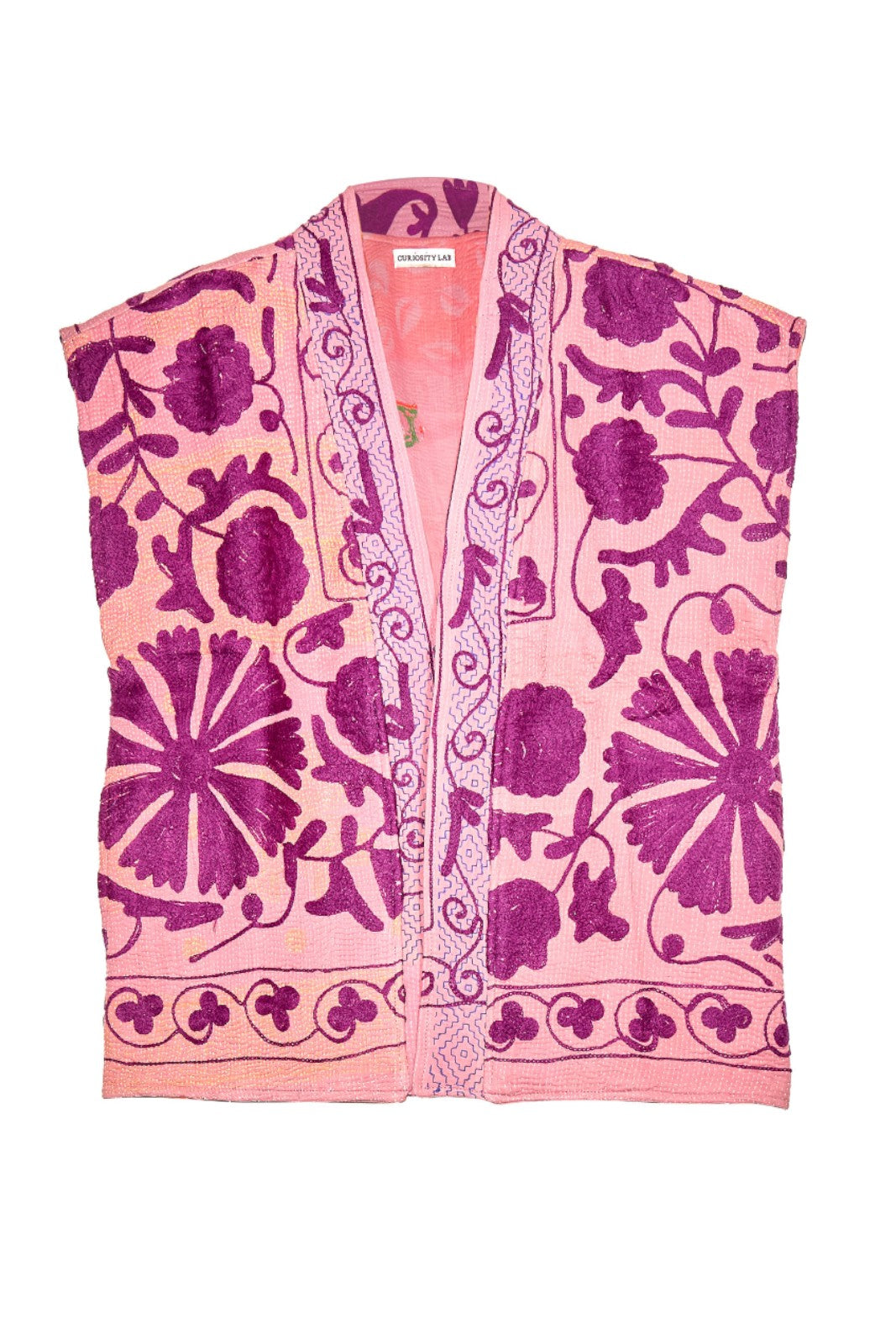 Gilet Kantha Brodé ROSE