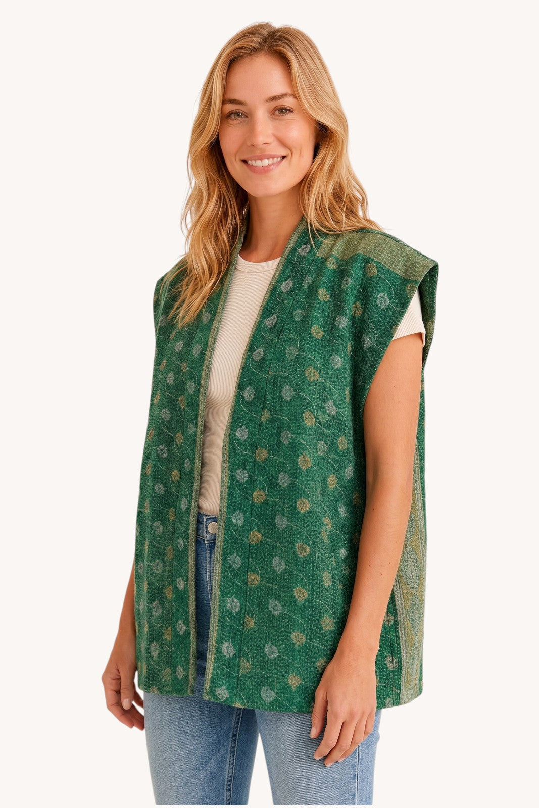 Gilet Daada Kantha VERT