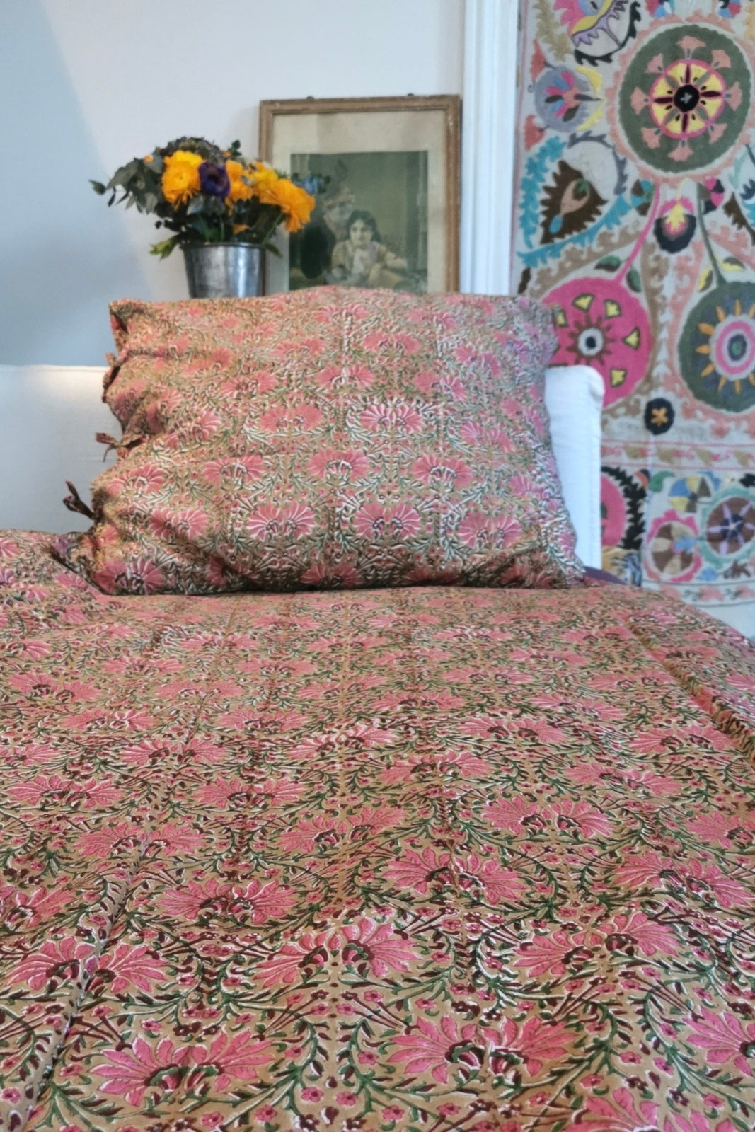Housse de Couette Shanti 140X190CM FLORAL ROSE