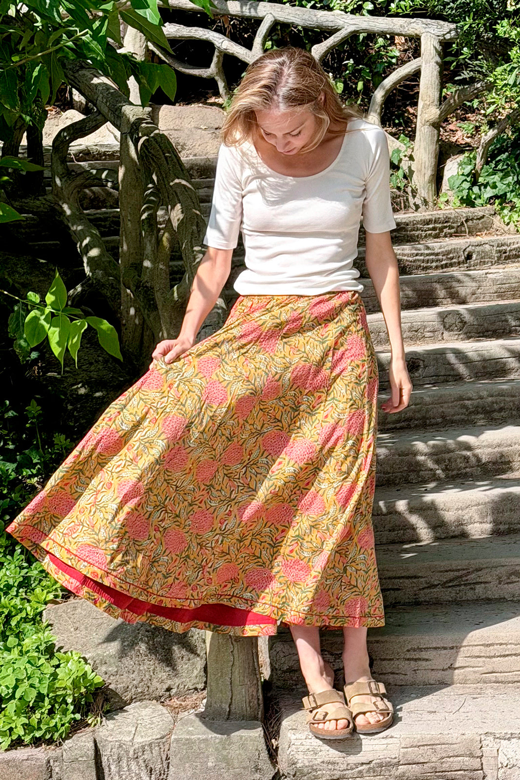 Jupe Longue Lengha FLORAL JAUNE