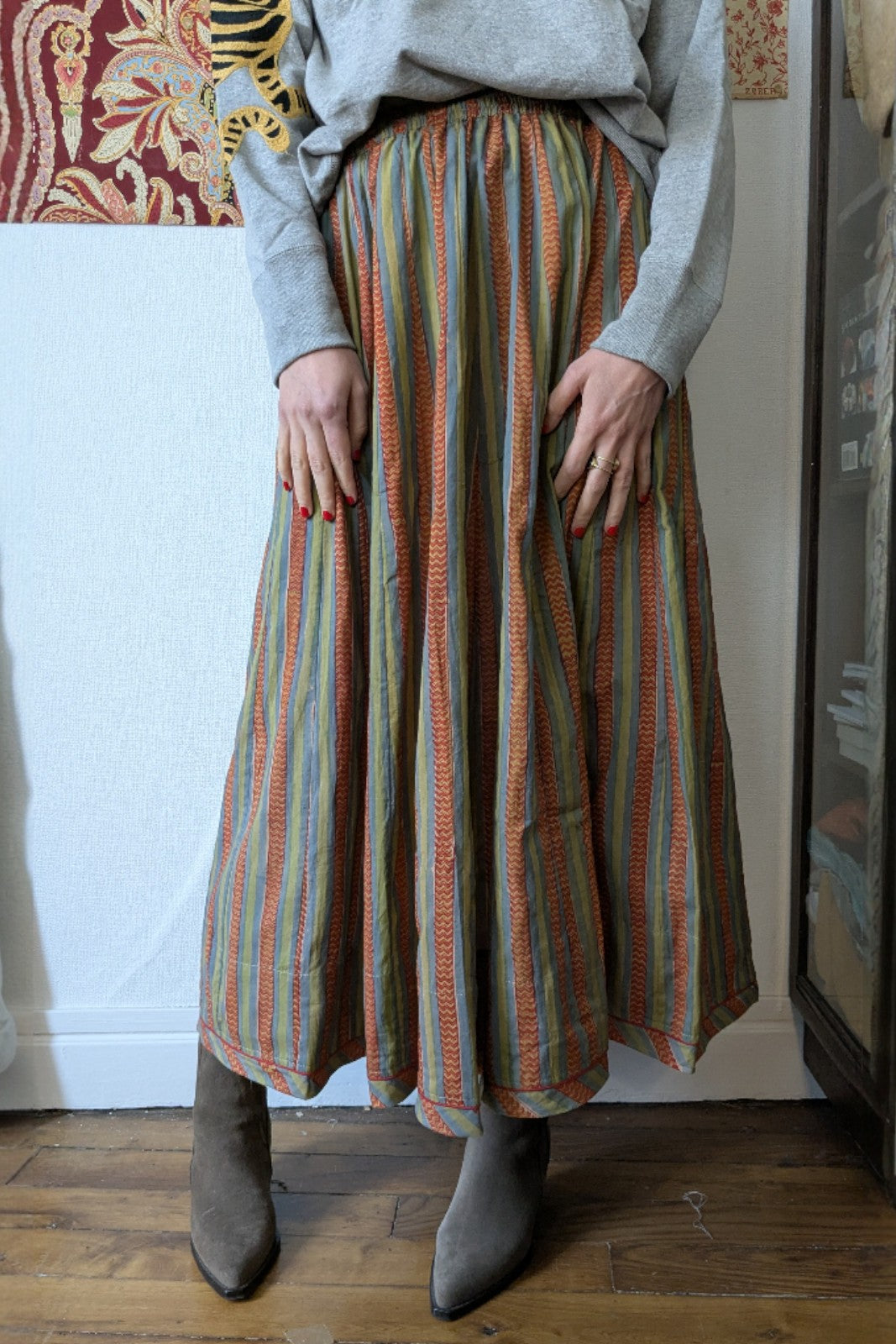 Jupe Longue Lengha RAYURES TERRA