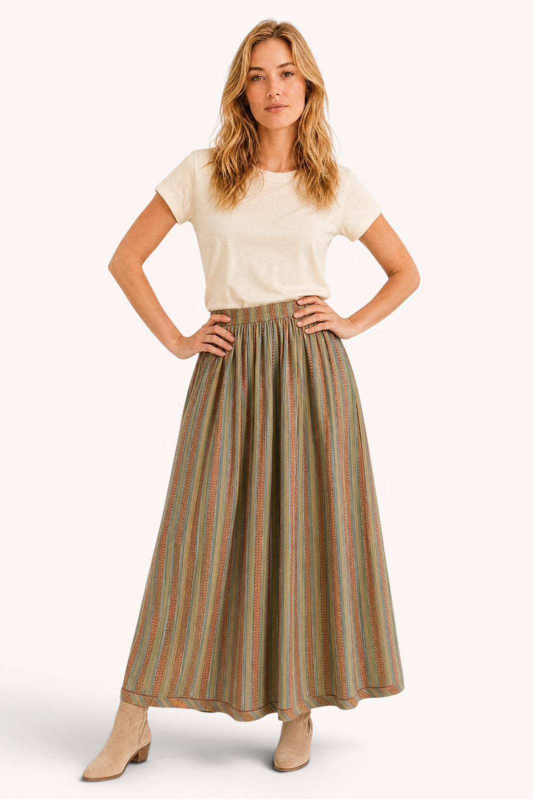 Jupe Longue Lengha RAYURES TERRA