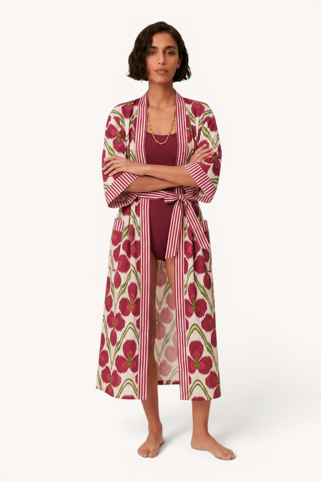 Kimono Mandu IKAT BORDEAUX