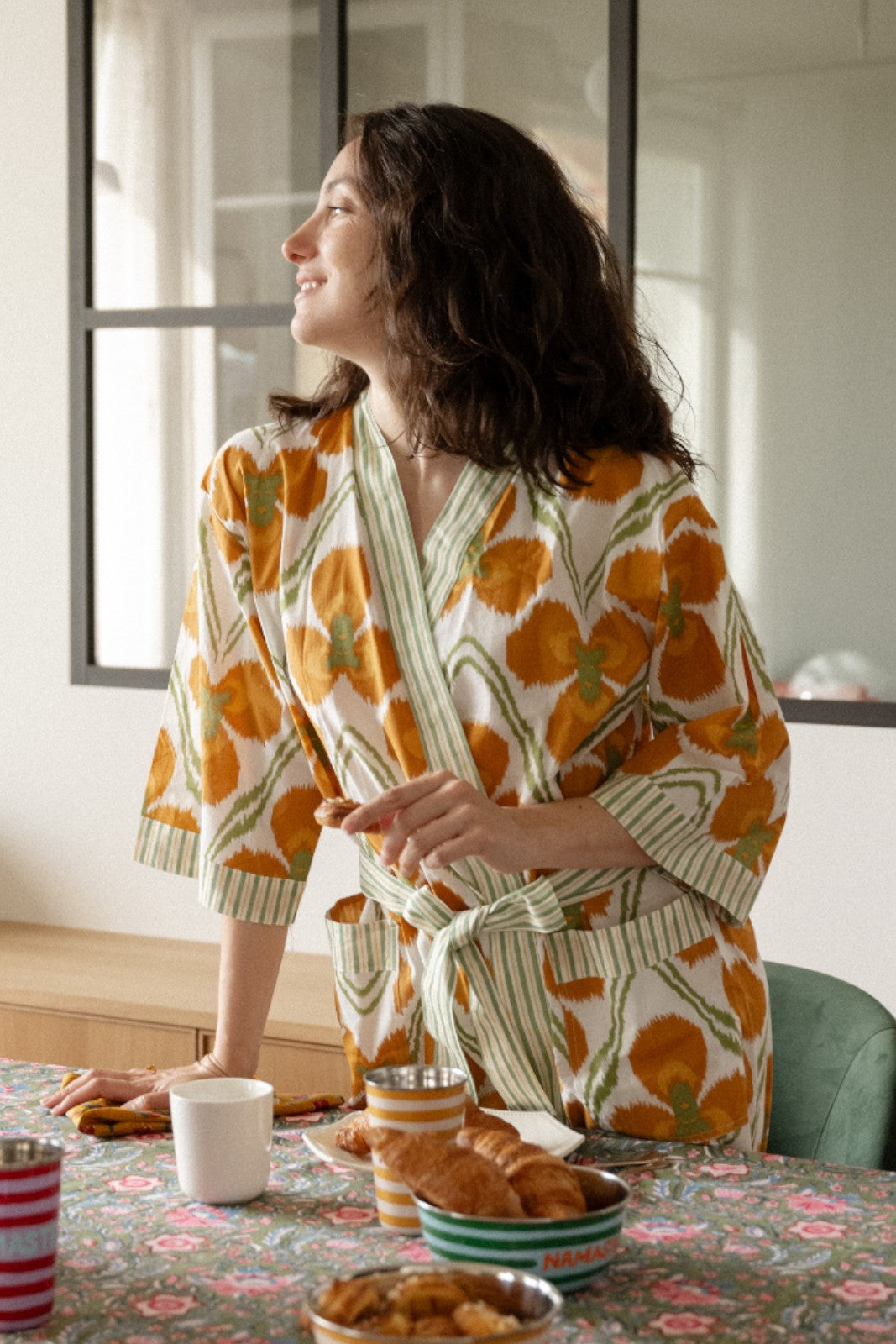 Kimono Mandu IKAT MOUTARDE