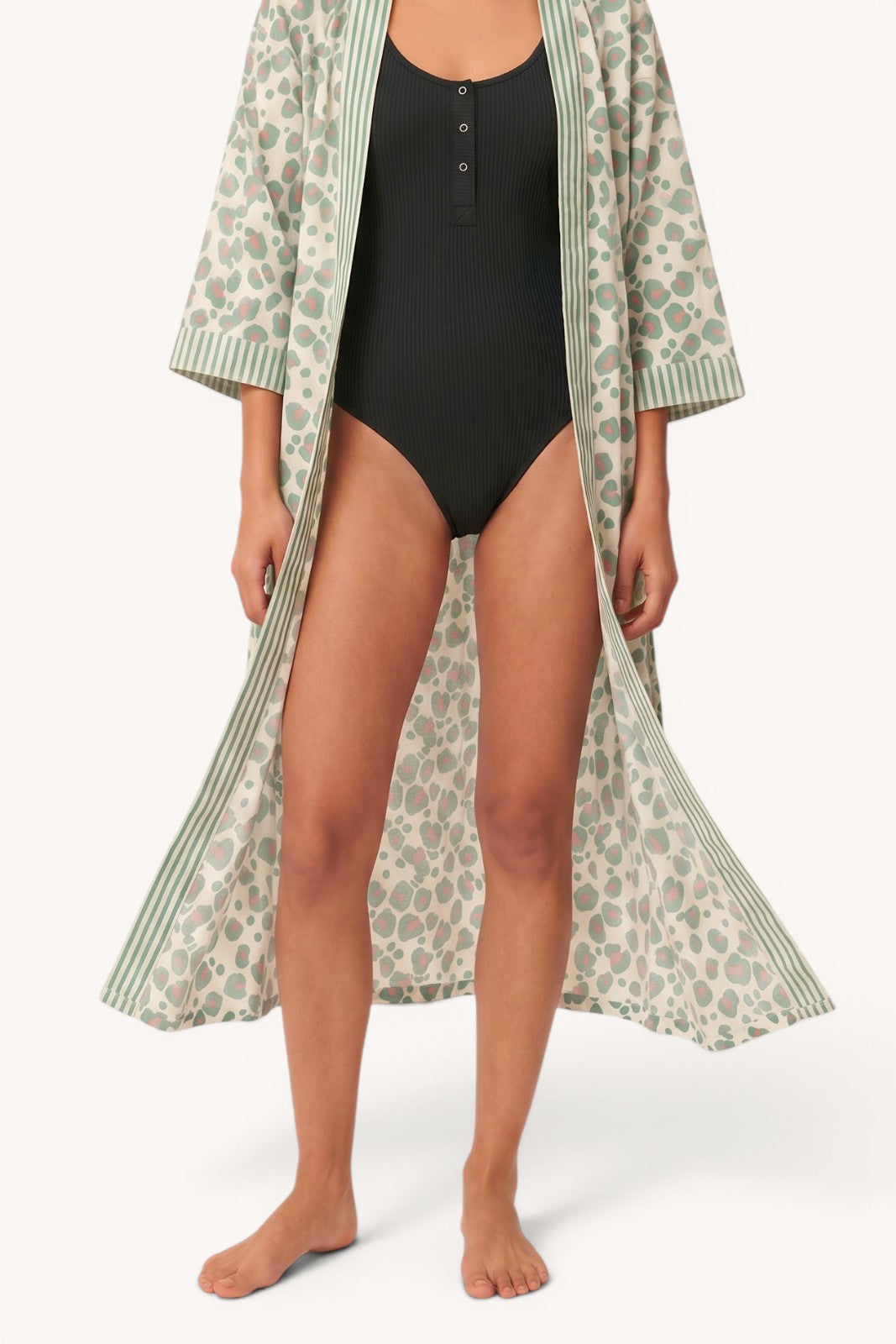 Kimono Long Bhopal LEOPARD VERT