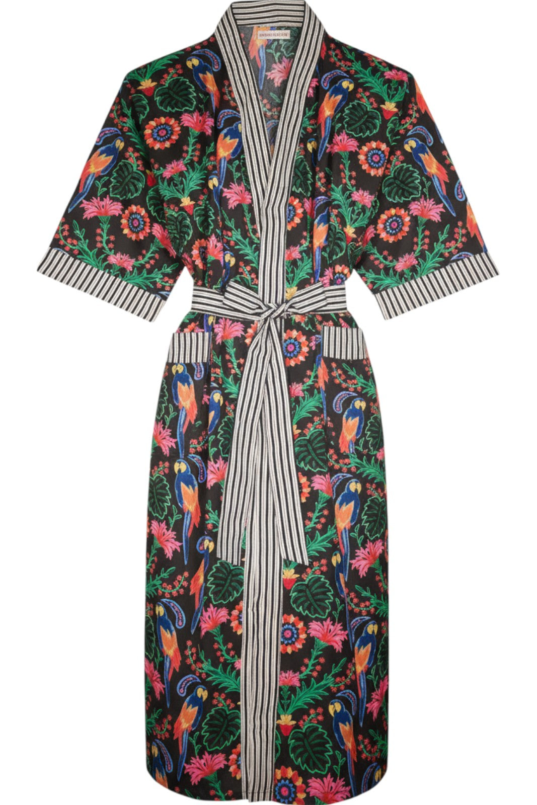 Kimono Long Mandu PARROT BLACK