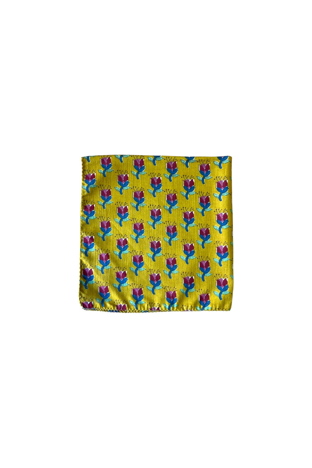 Lot de 4 serviettes de table FLORAL JAUNE