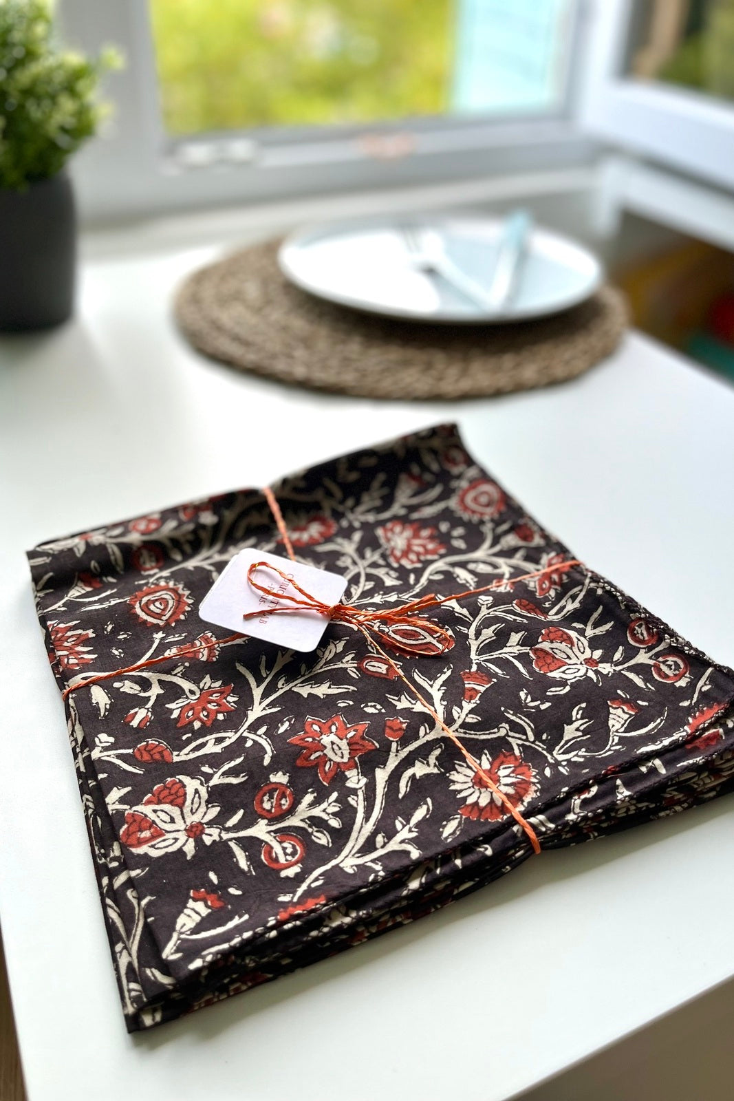 Lot de 4 serviettes de table KALAMBARI NOIR