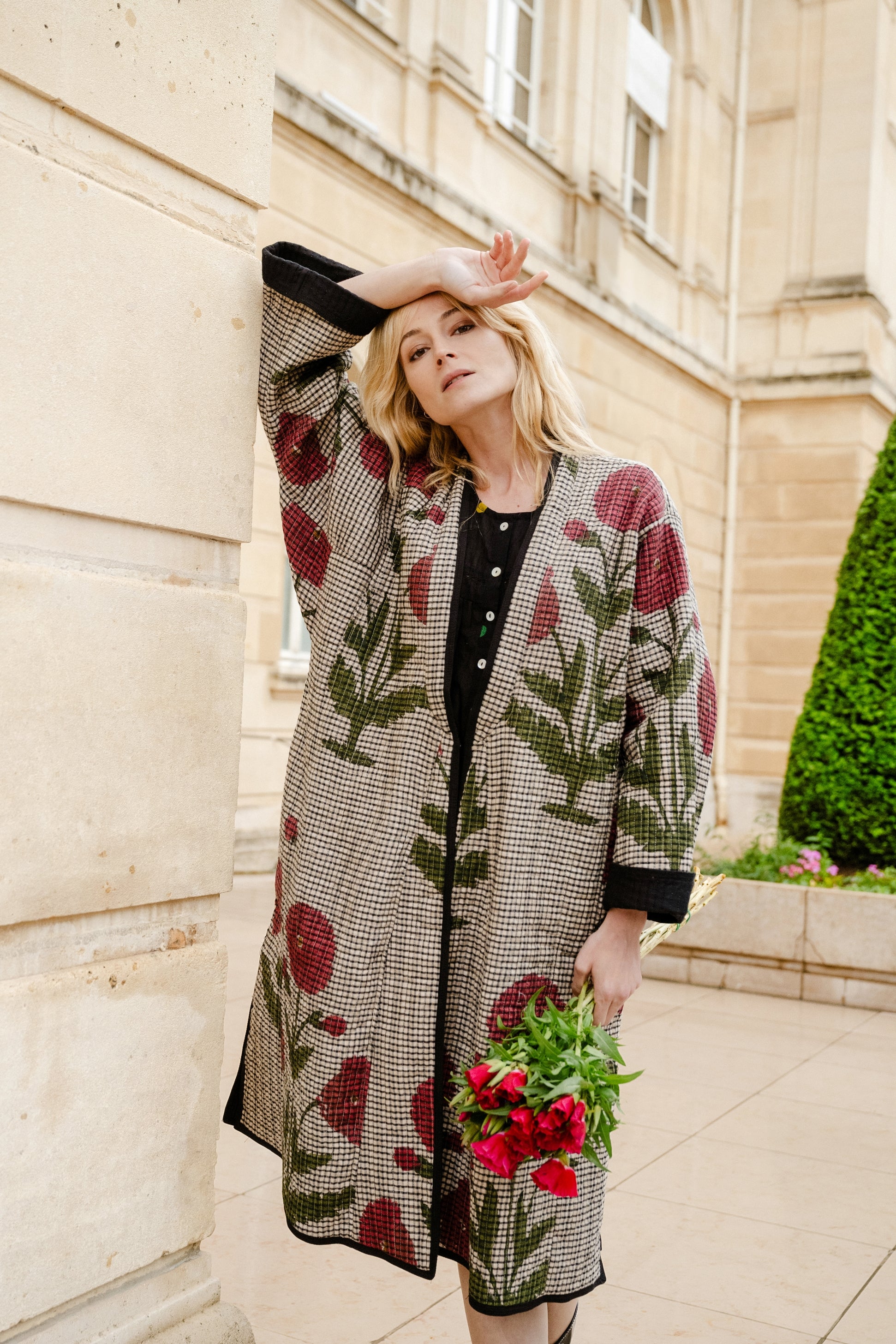 manteau block print coton indien