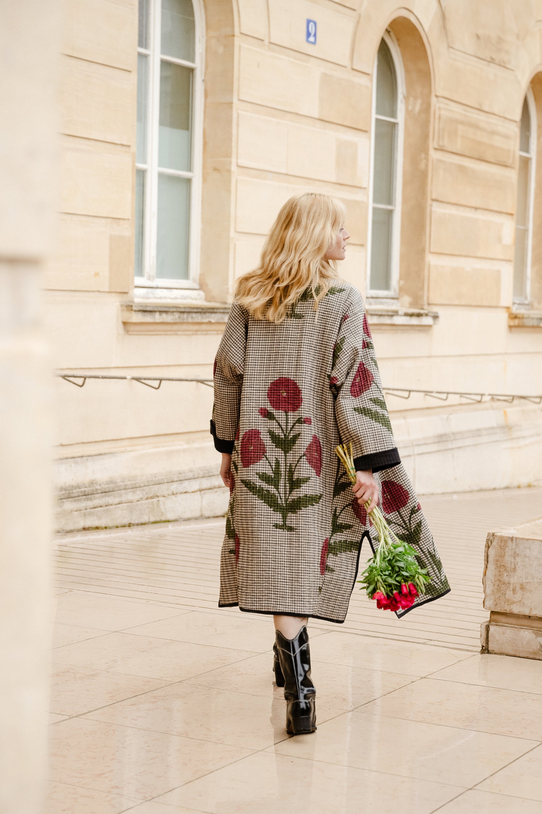 manteau block print coton indien