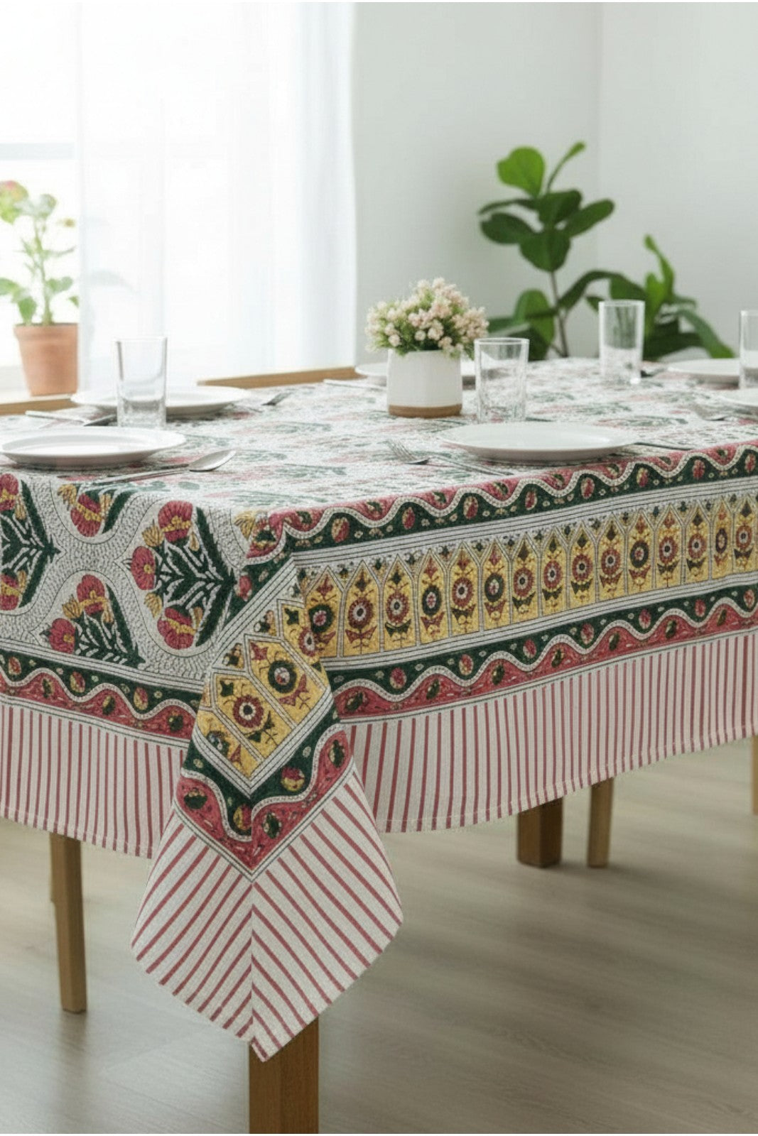 nappe block print coton indien