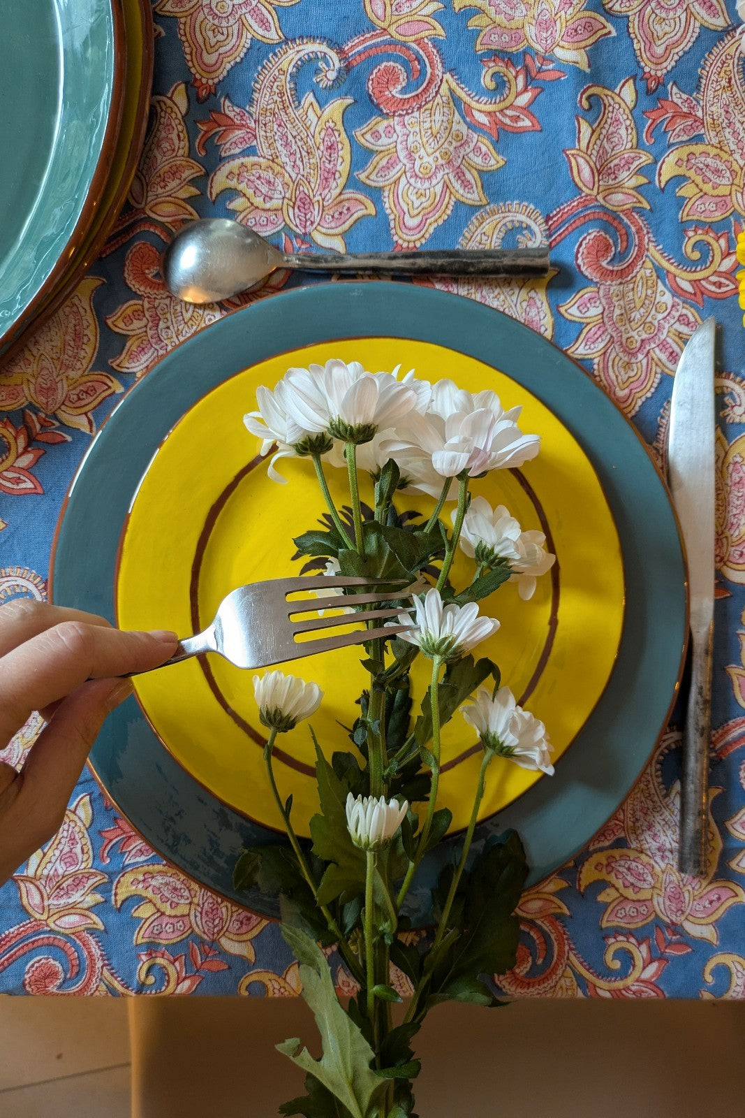 Nappe Block Print BLEU