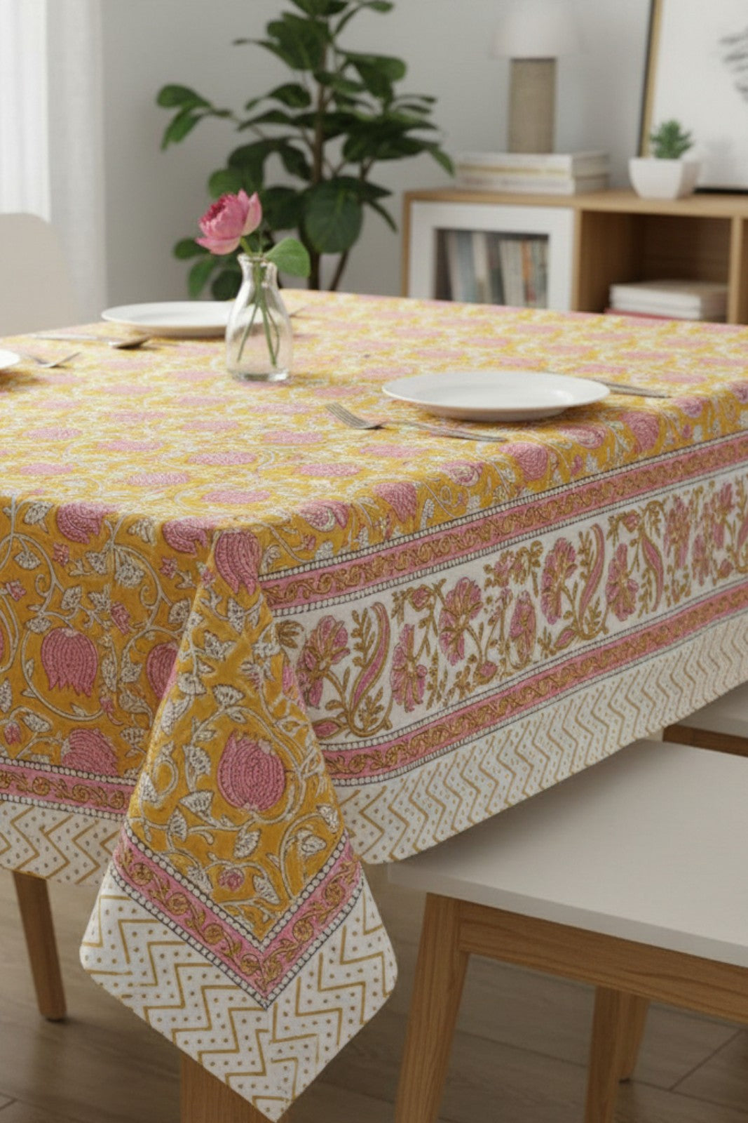 Nappe Block Print JAUNE