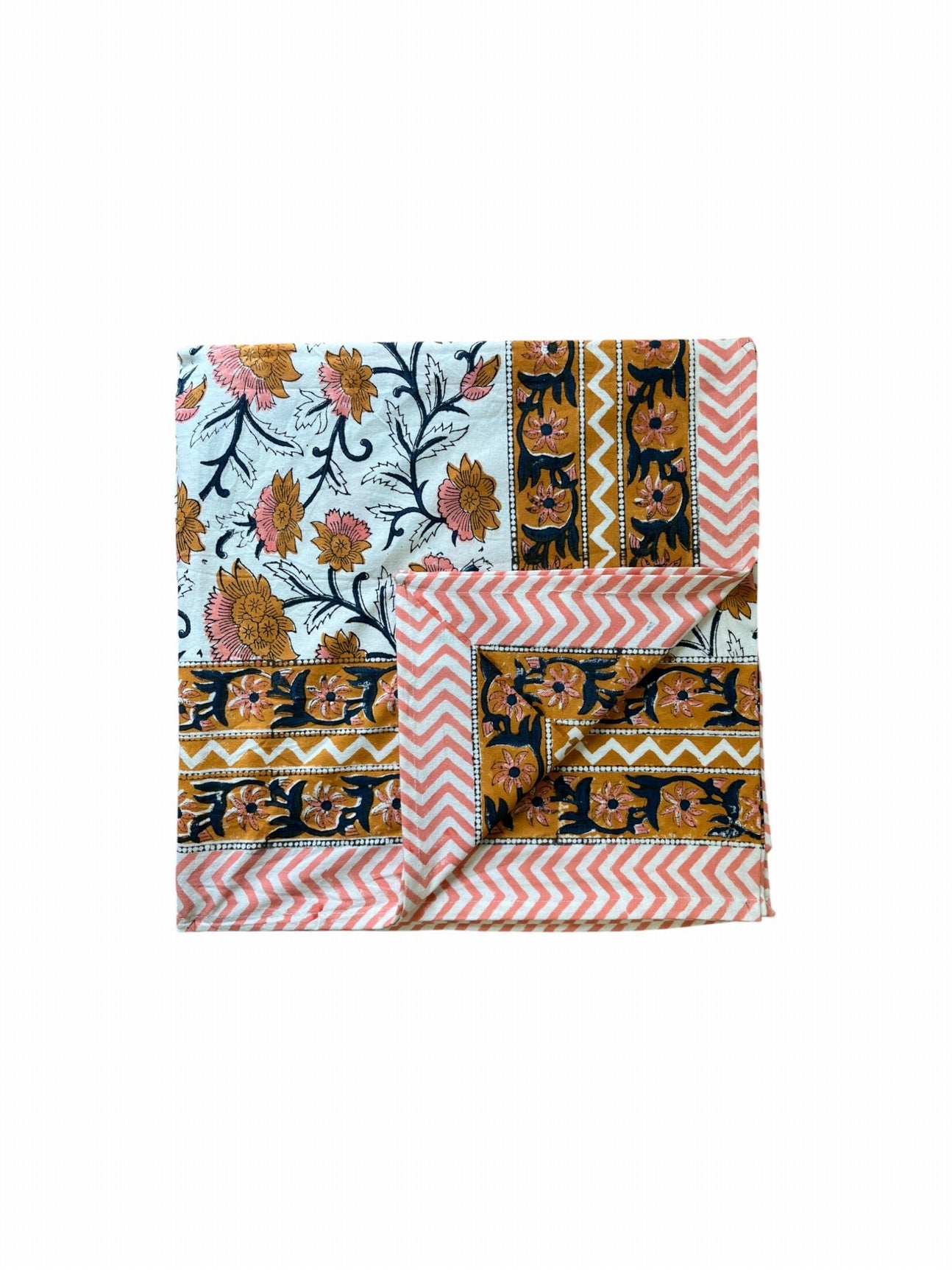 nappe block print coton indien