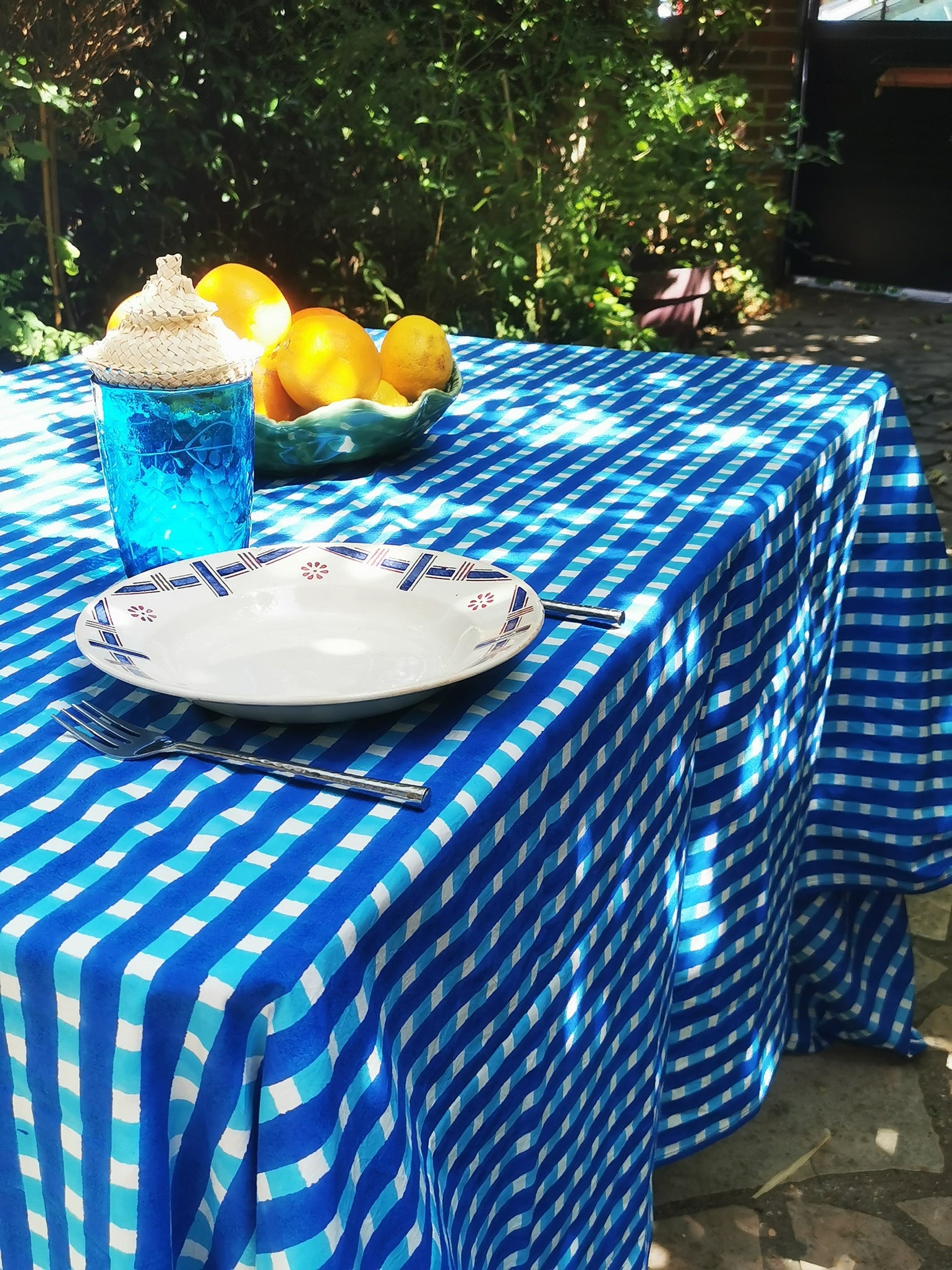 Nappe Makan CHECKS BLUE