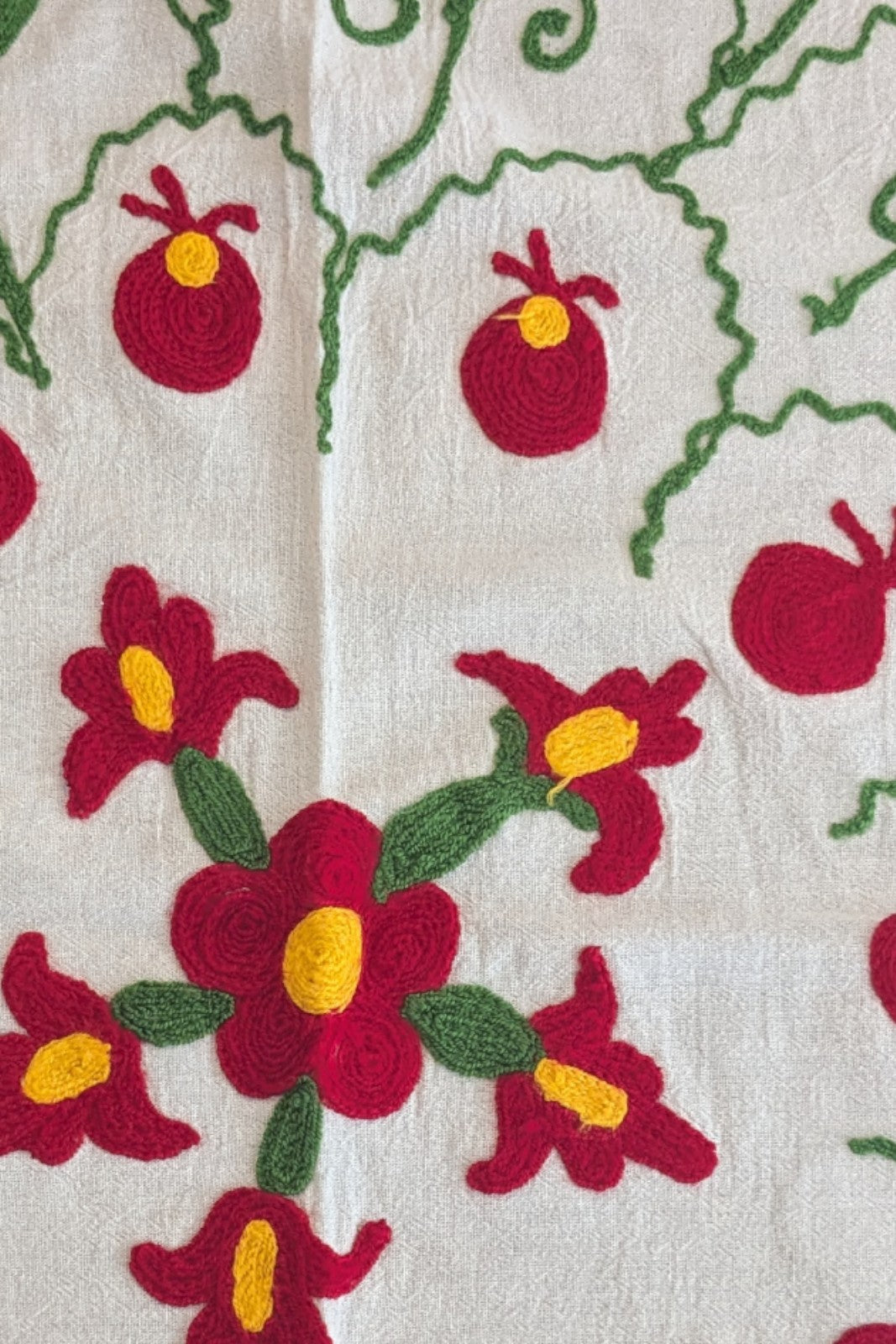 Nappe Suzani 160X270CM ROUGE ET VERT