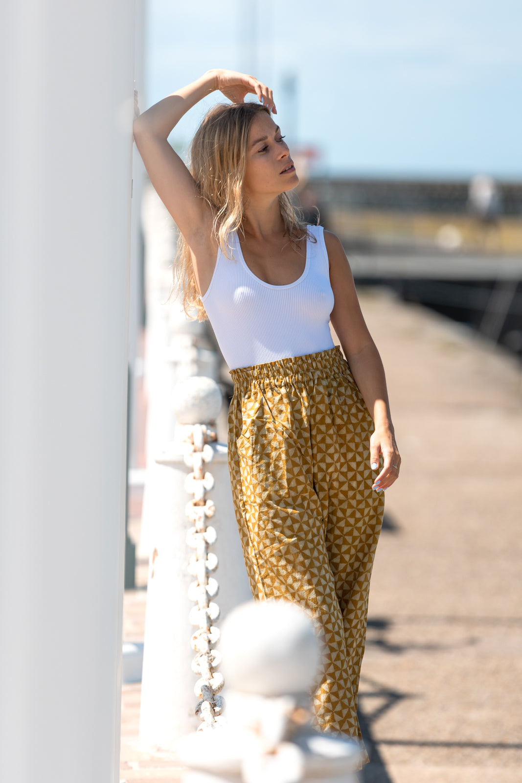 Pantalon Shibori MOUTARDE