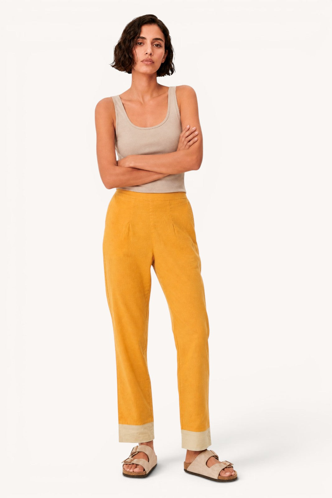 Pantalon Jamdani MOUTARDE
