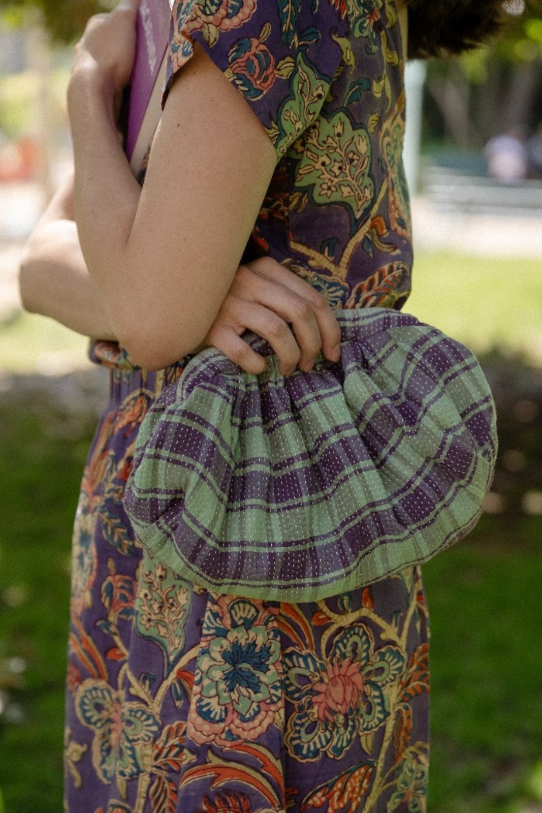 Pochette clip Kantha CARREAUX