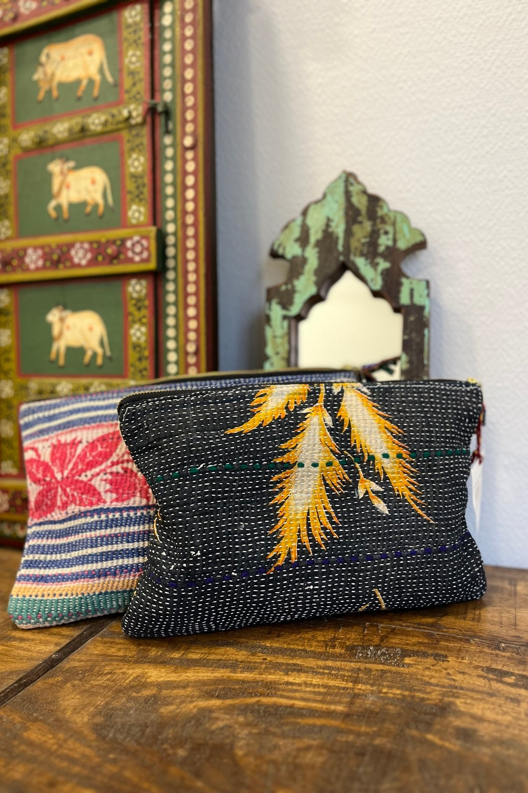 pochette m kantha bengale coton indien kantha