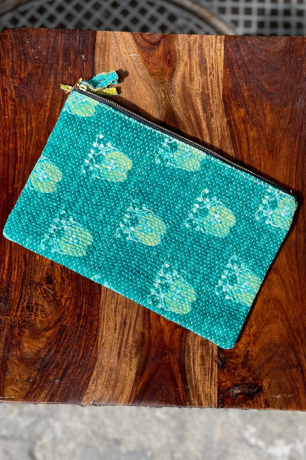 Pochette M Kantha Bengale EMERAUDE