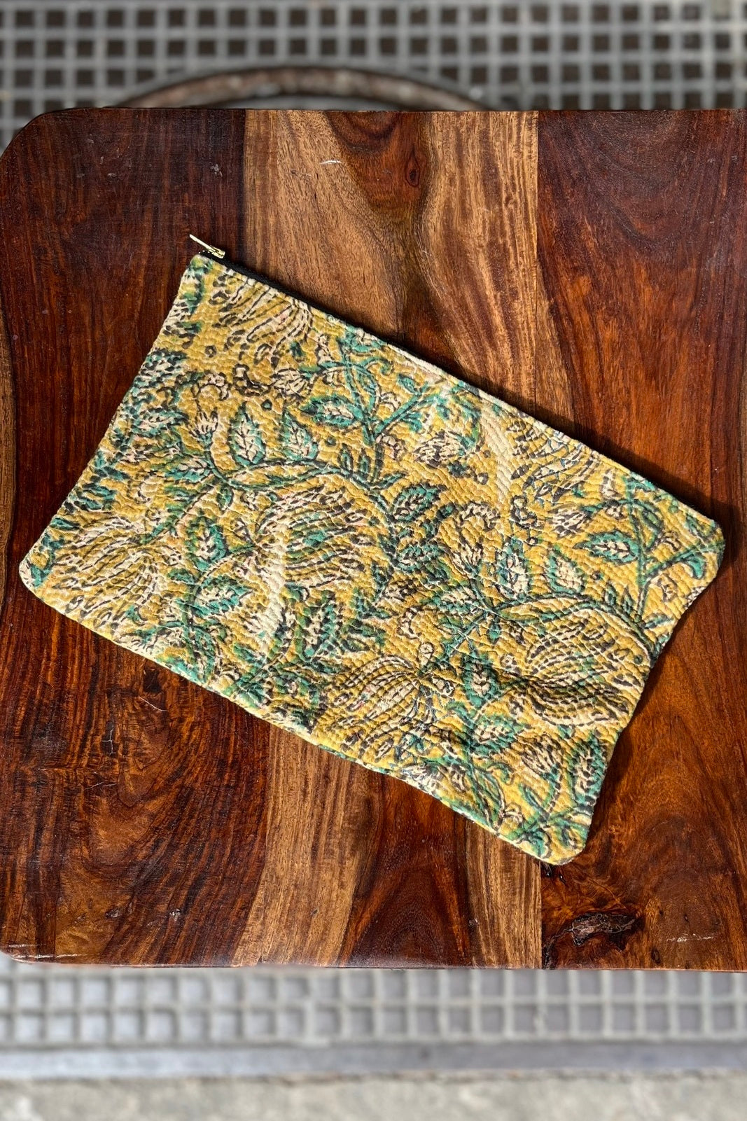 Pochette M Kantha Bengale MOUTARDE BHUJ