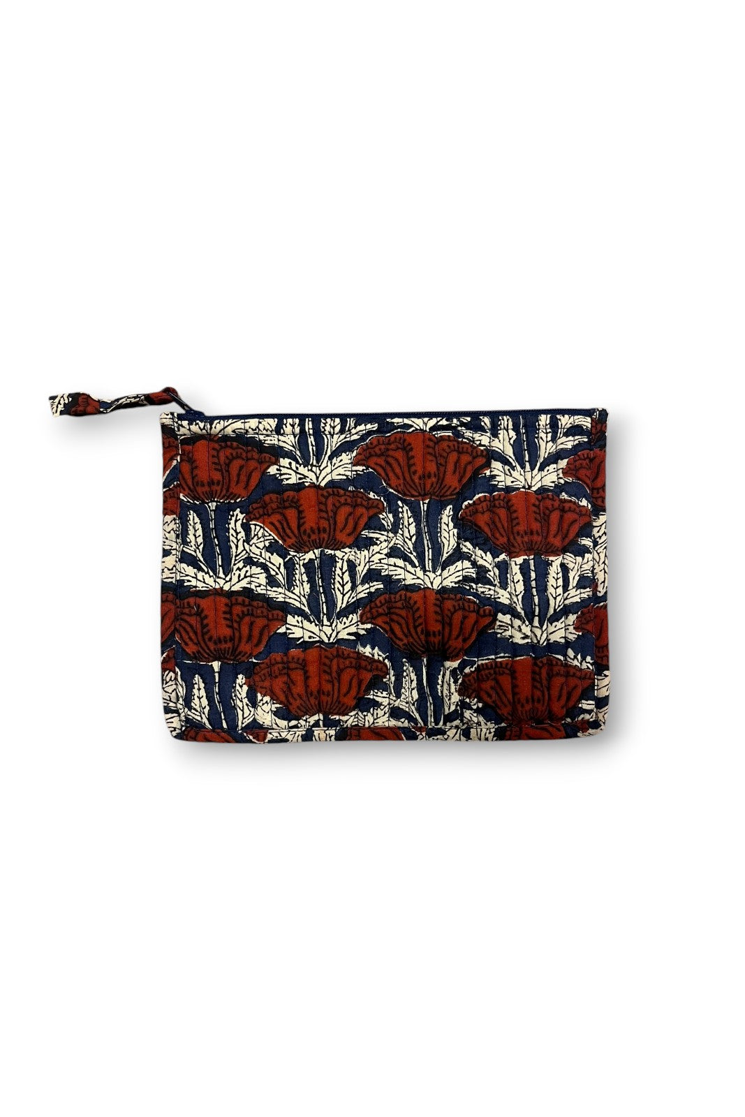 Pochette Matelassée Block Print NAVY