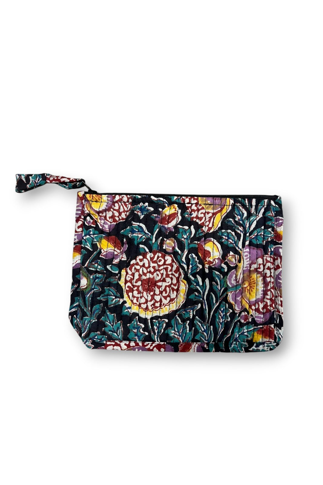 pochette matelassee block prin coton indien