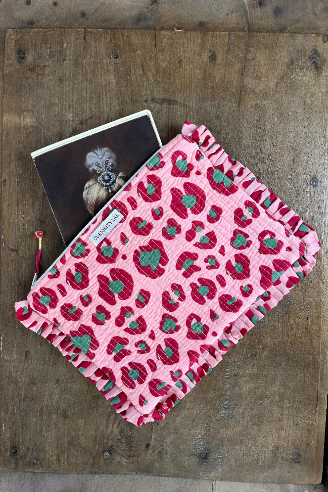 Pochette matelassée Block Print LEOPARD ROSE