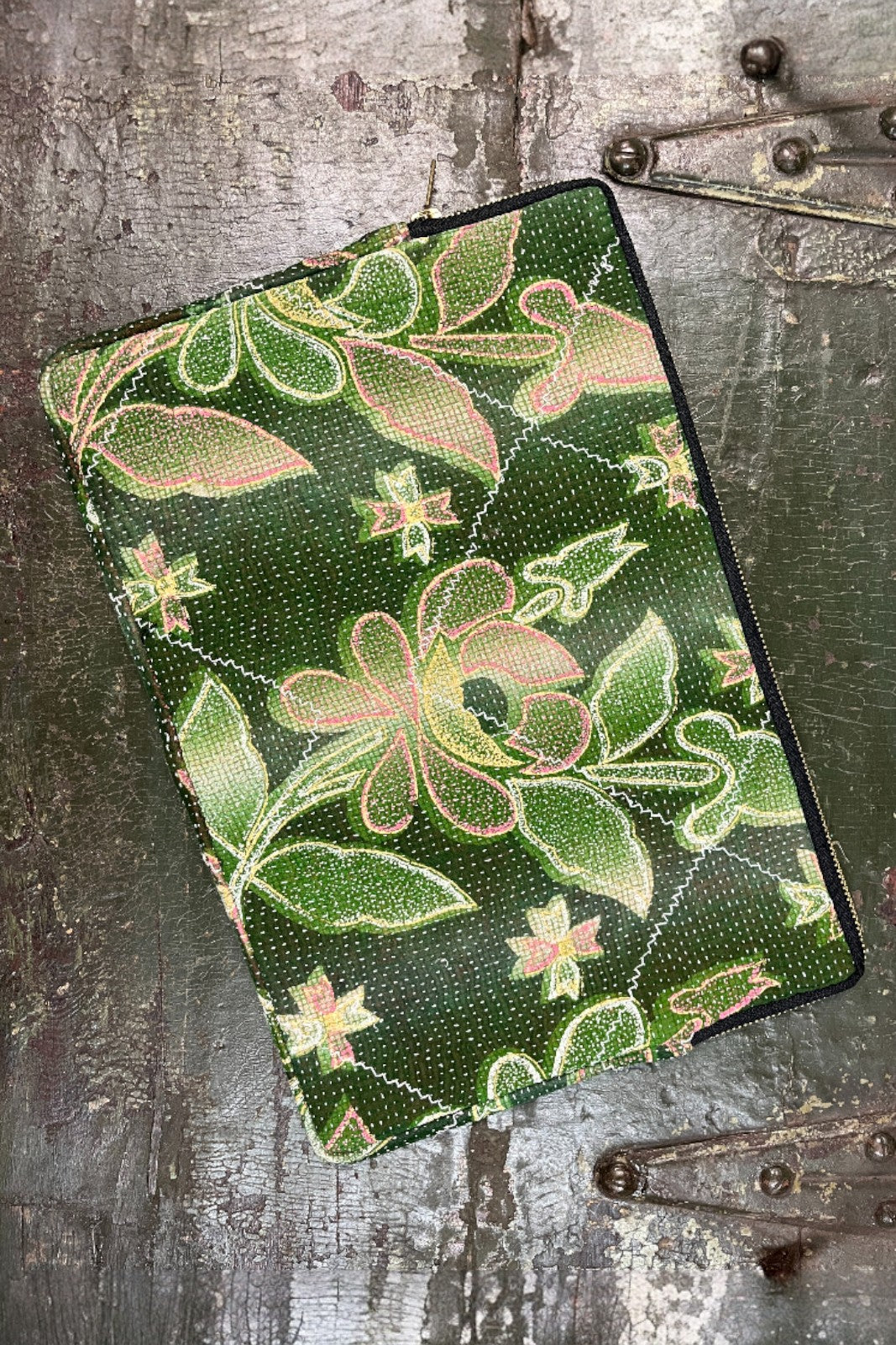 pochette ordinateur 13' coton indien kantha