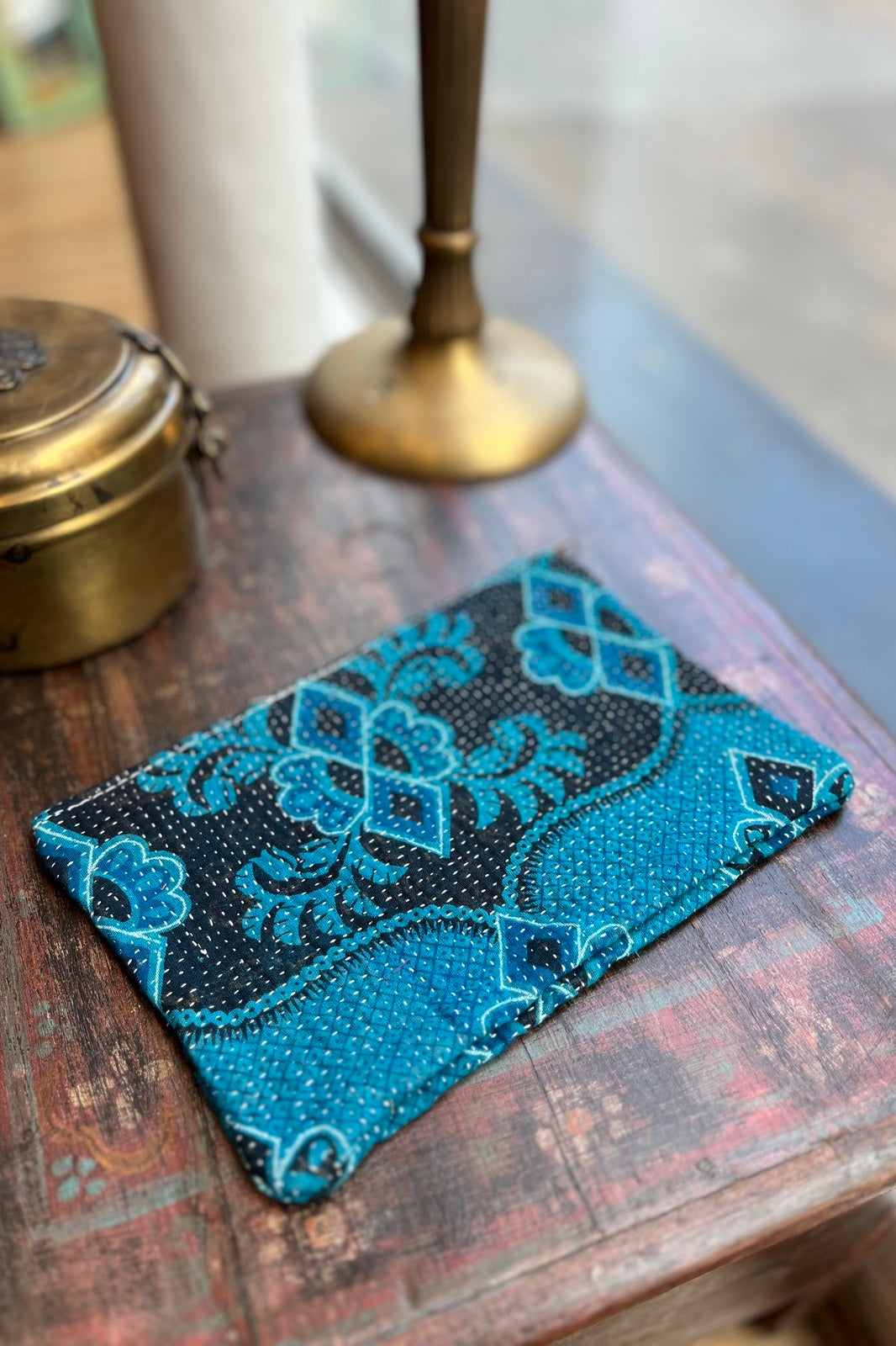 Pochette S Fourre-tout Kantha Bengale NAVY