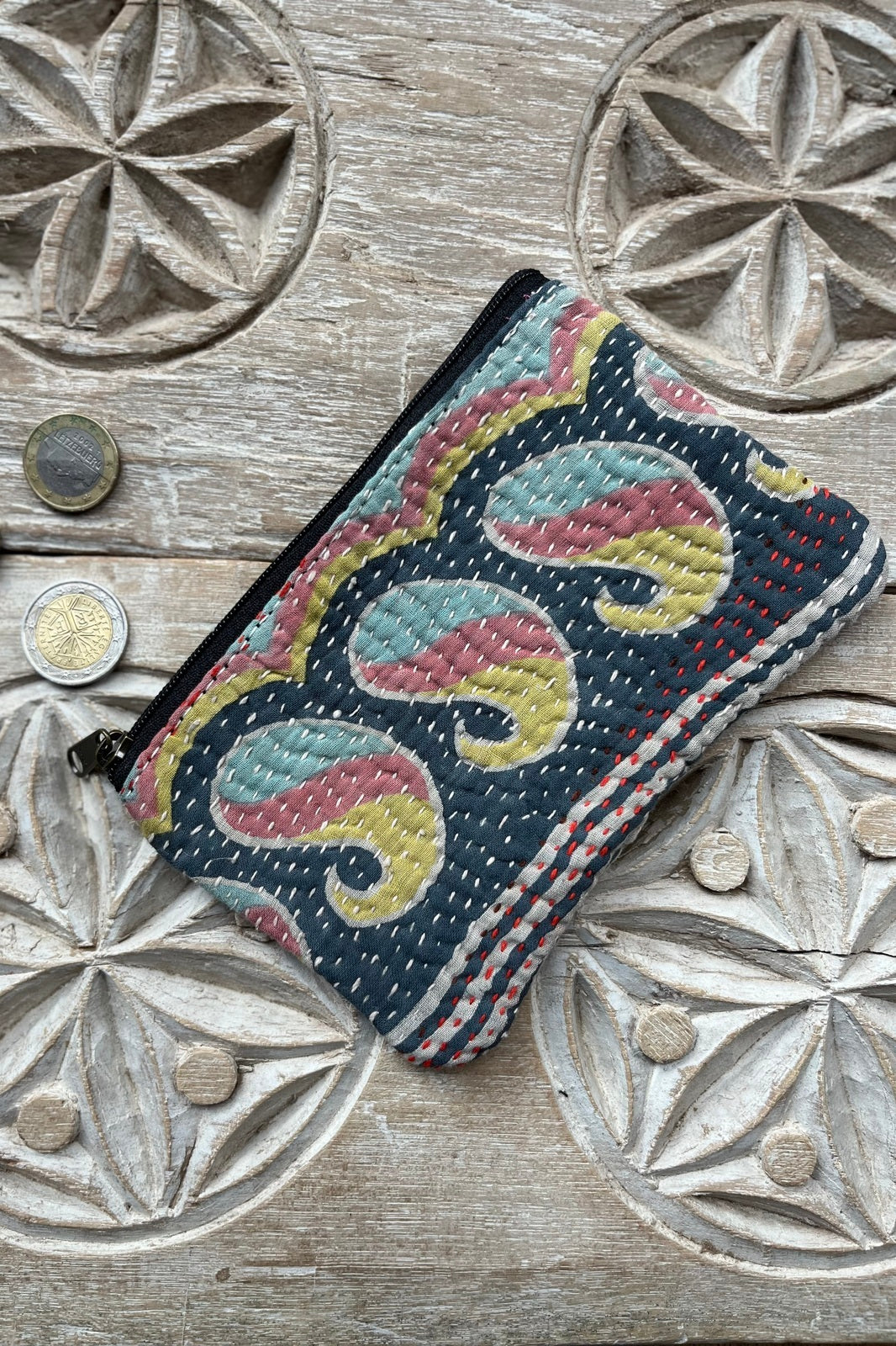porte monnaie kantha coton indien kantha